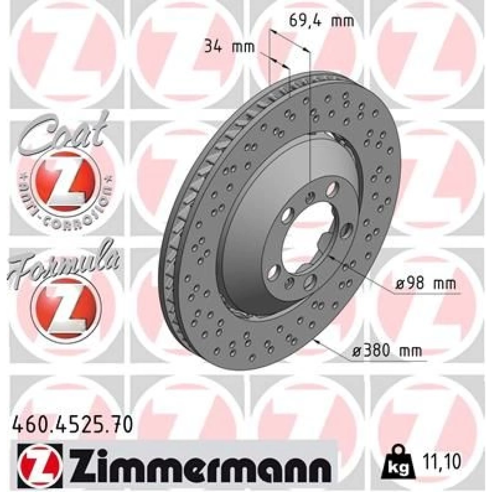 ZIMMERMANN Bremsscheibe 460.4525.70