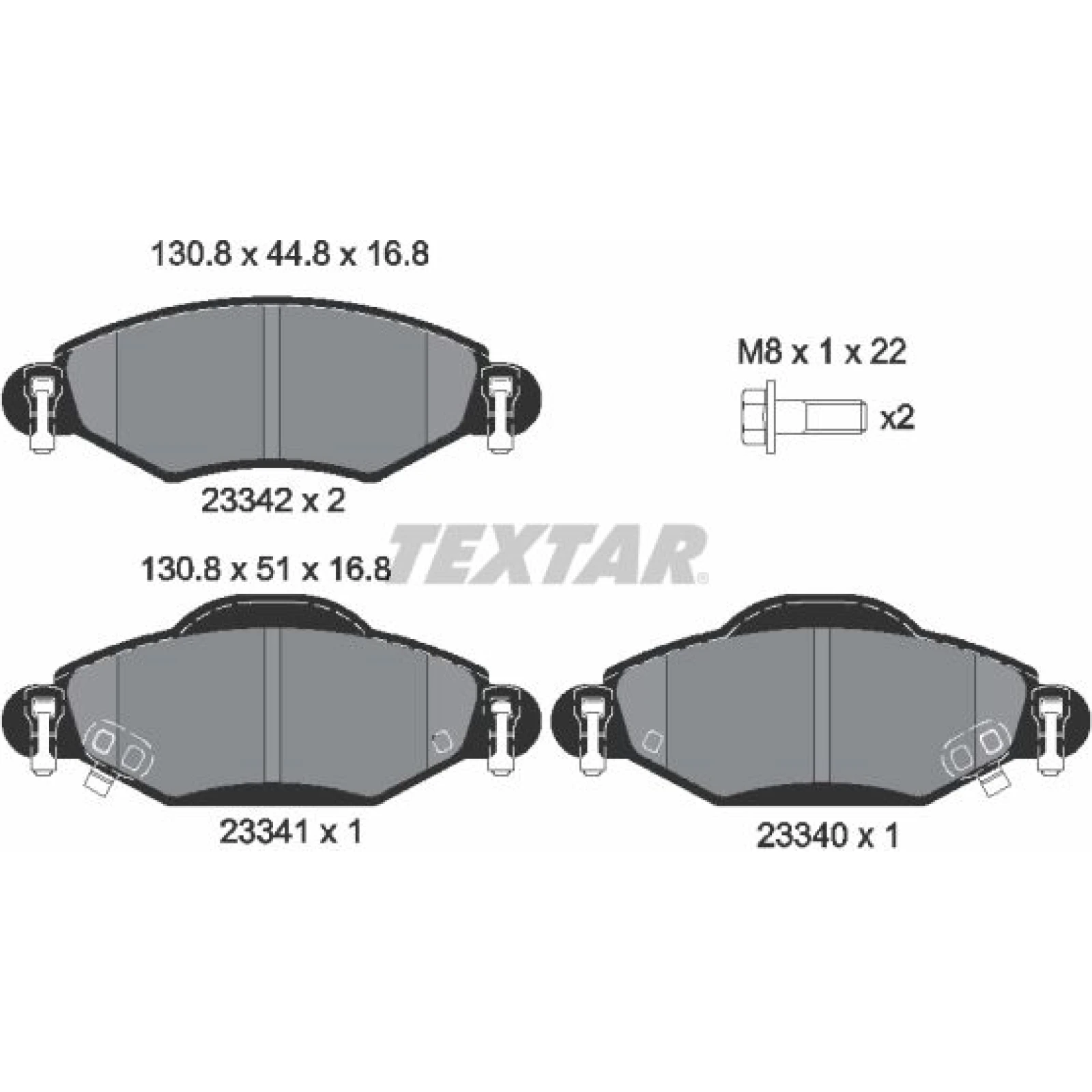Bremsbelagsatz Toyota P. Yaris 99- Frankreich Bosch 2334001