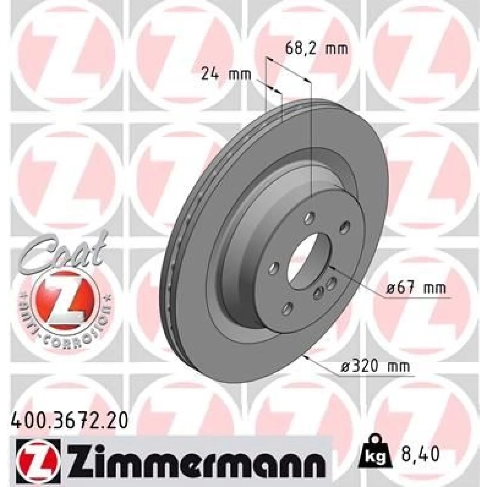 ZIMMERMANN Bremsscheibe 400.3672.20