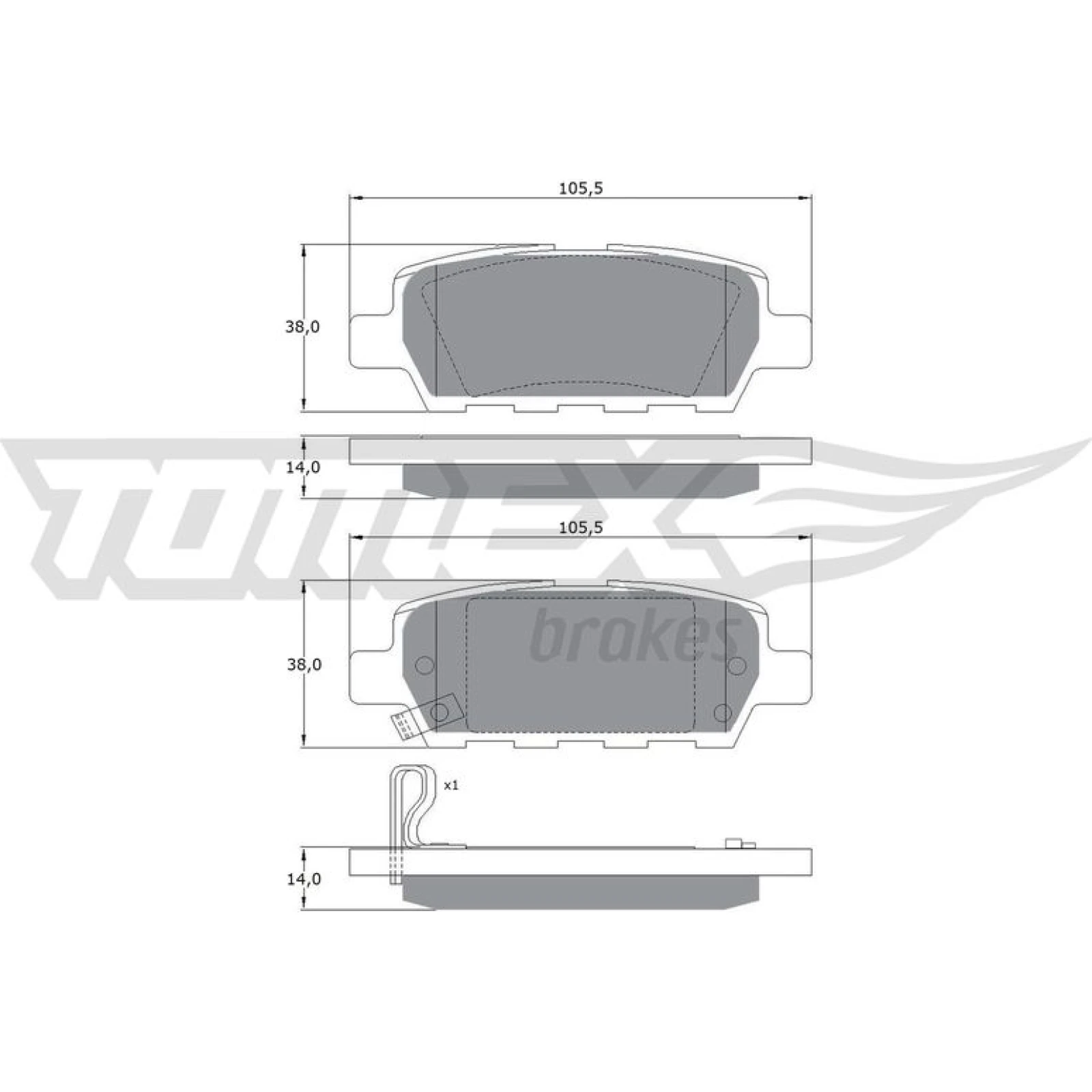 TOMEX brakes Bremsbelagsatz, Scheibenbremse TX 14-21