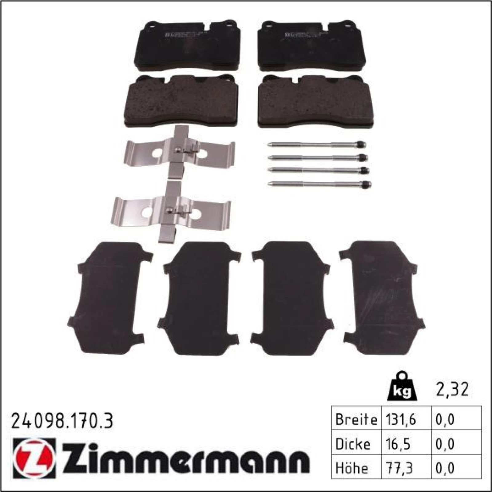 ZIMMERMANN Bremsbeläge 24098.170.3
