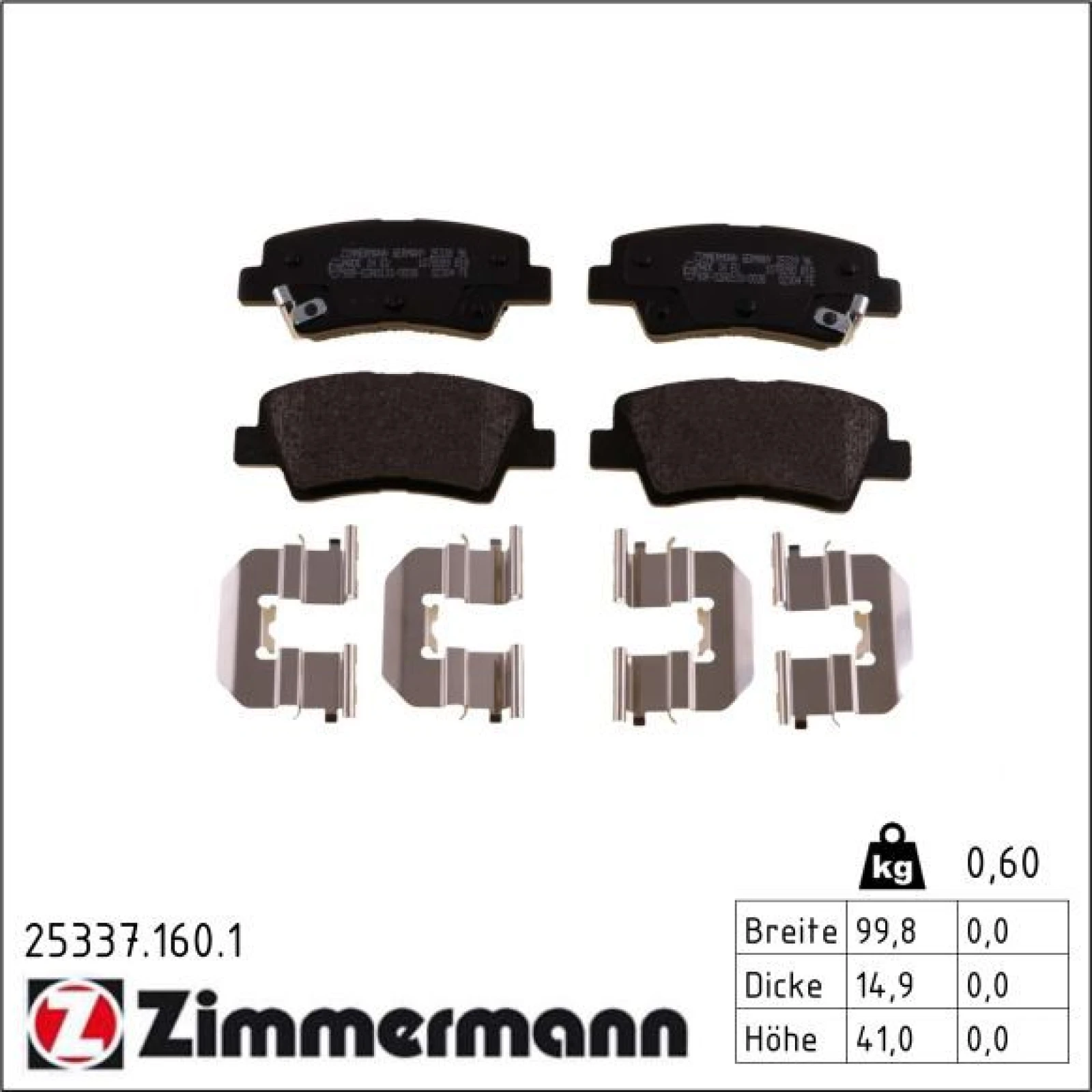 ZIMMERMANN Bremsbeläge 25337.160.1