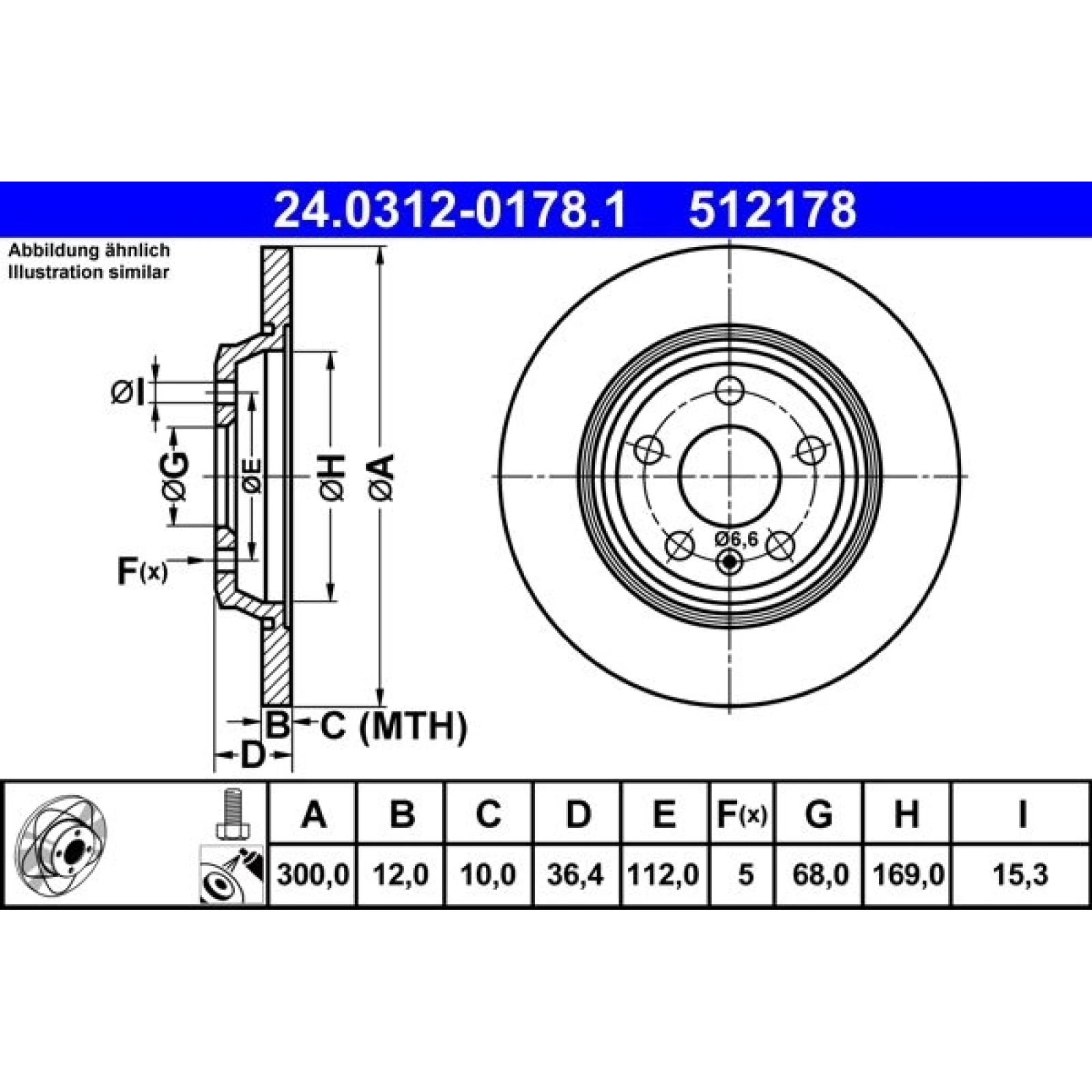 Bremsscheibe Vw T. A4/A5/A6/A7/Q5 08- Power Disc 24.0312-0178.1