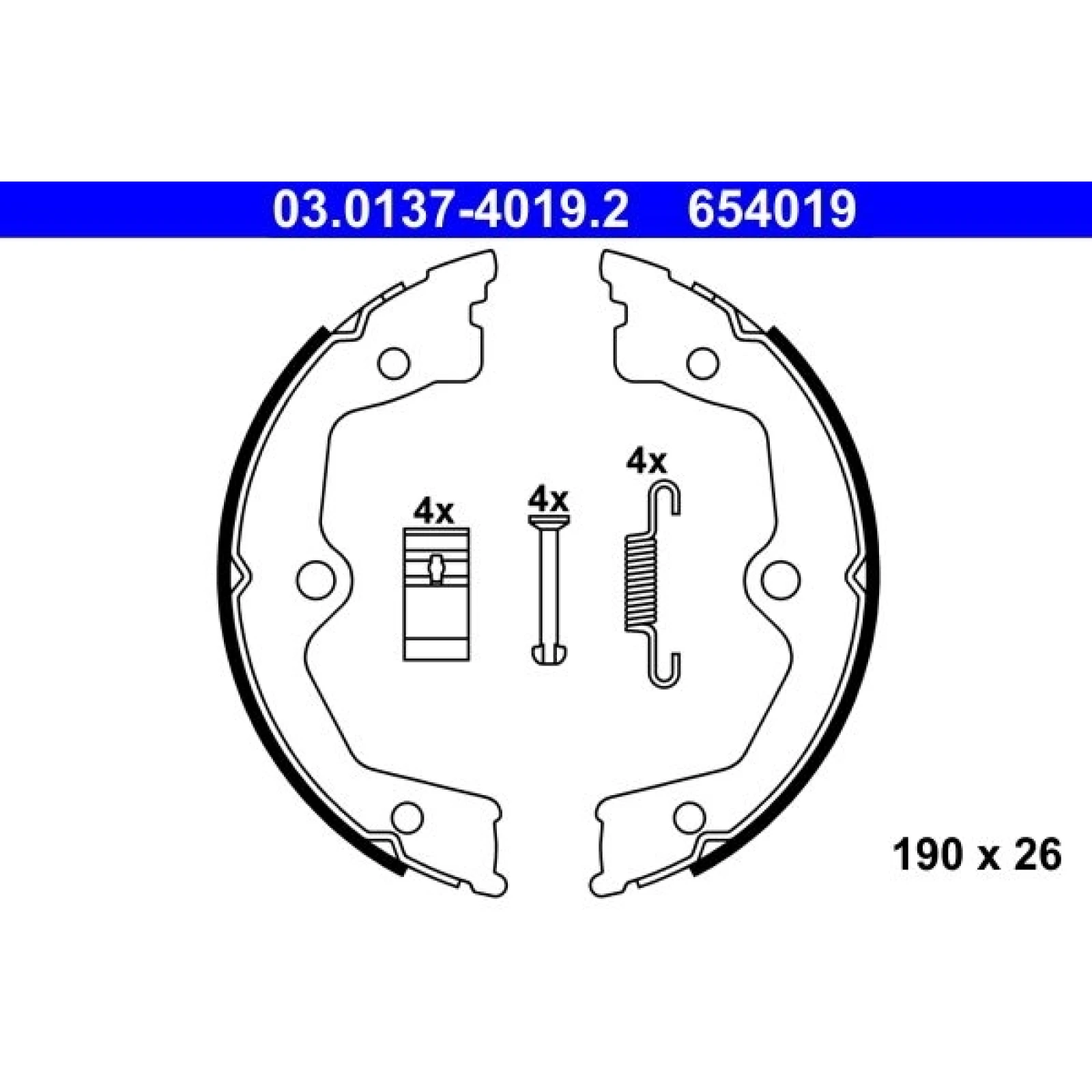 ATE Bremsbacken 03.0137-4019.2