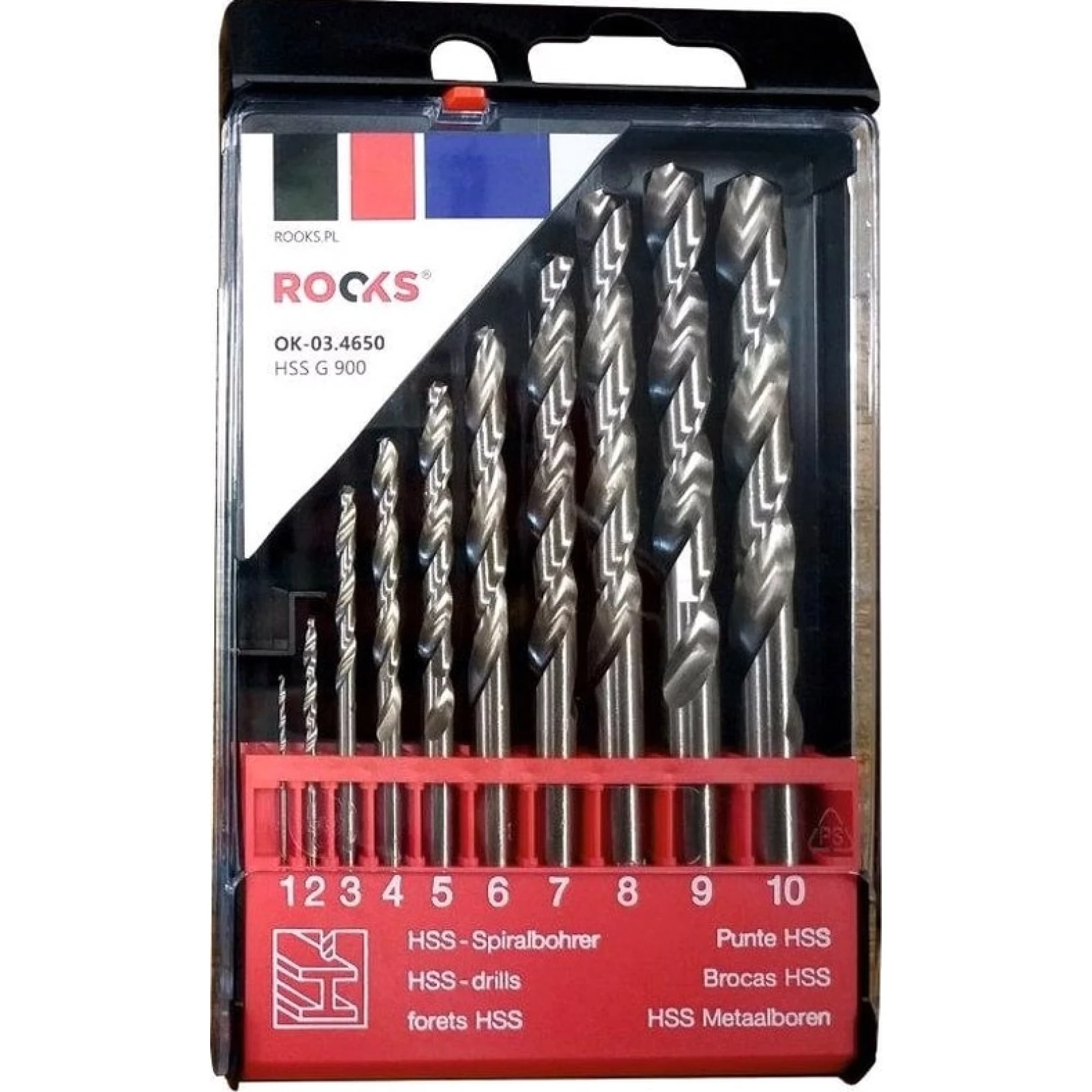 Metallbohrer Pro Hss G 900 N/Mm2, Set 10-Tlg., 1, 2, 3, 4, 5, 6, 7, 8, 9, 10 Mm, Din 338 OK-03.4650