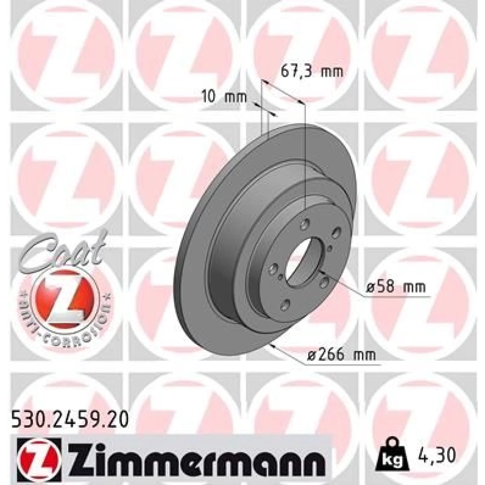 ZIMMERMANN Bremsscheibe 530.2459.20