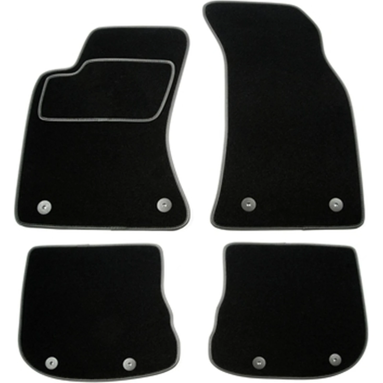 Passgenaue Textil Fußmatten Velourmatten Ford Fiesta Vii 9/2008 û Ovale Haken DAW-FOR010