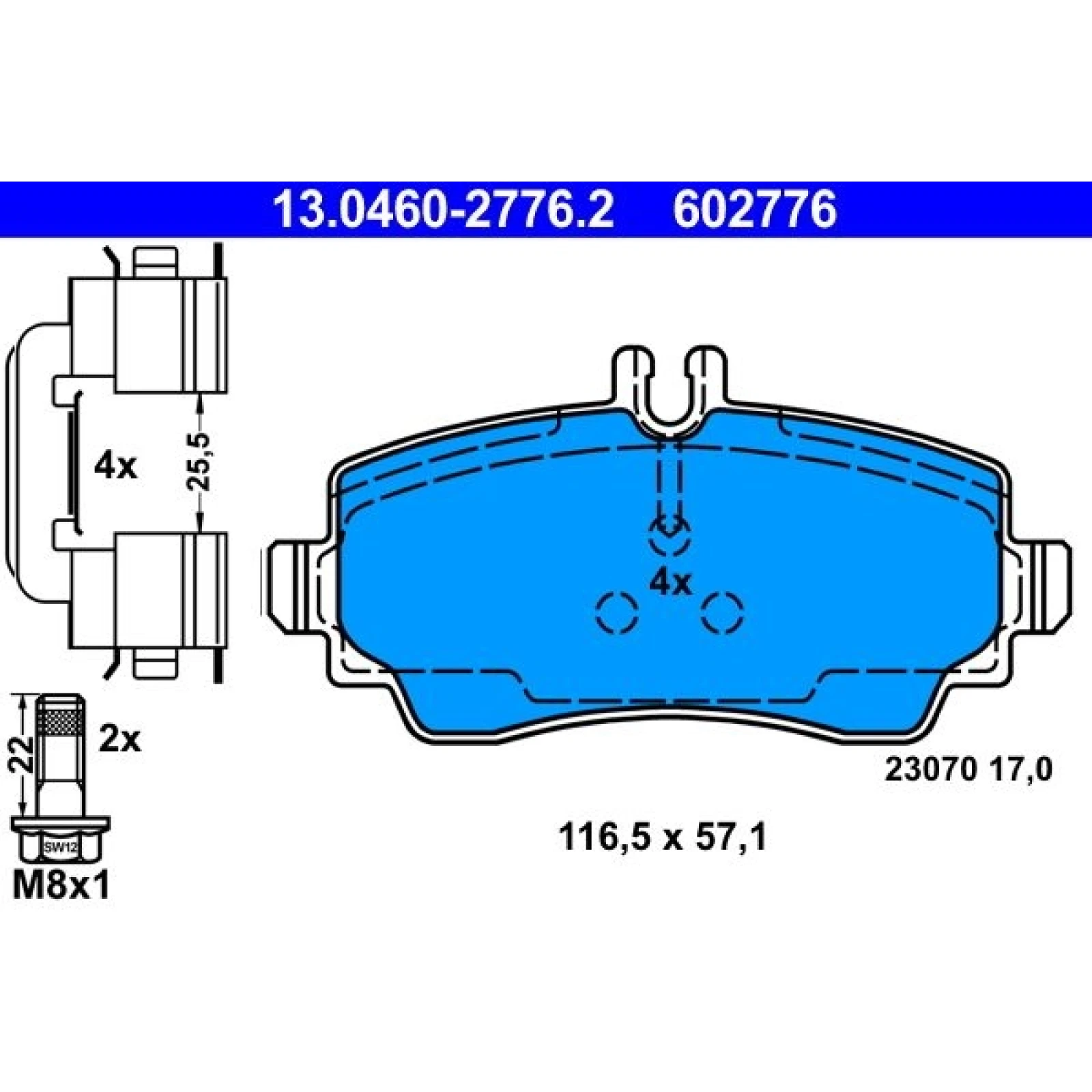 Bremsbelagsatz Db P. W168 97-04 13.0460-2776.2