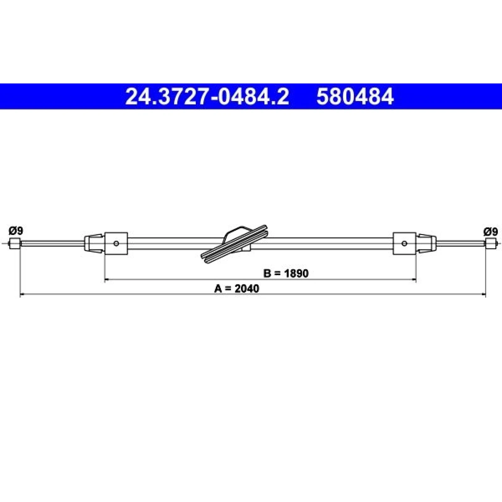 ATE Handbremsseil Seilzug Festellbremse 24.3727-0484.2