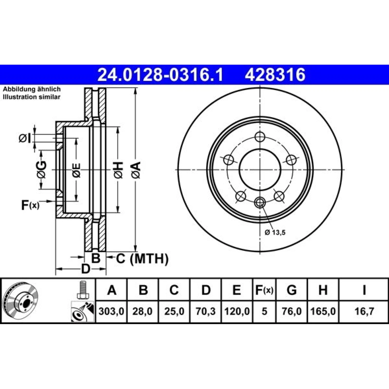 Bremsscheibe 24.0128-0316.1