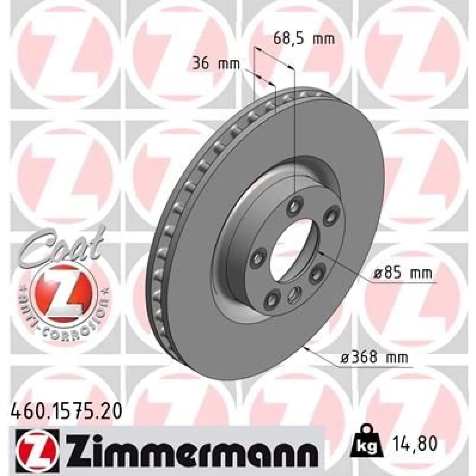 ZIMMERMANN Bremsscheibe 460.1575.20