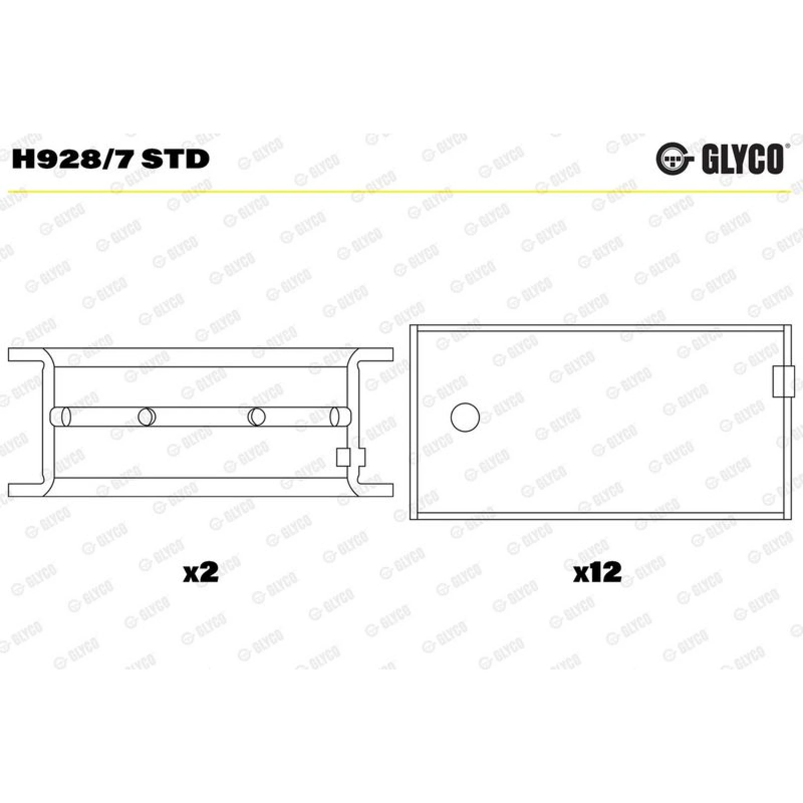 GLYCO Kurbelwellenlager H928/7 STD