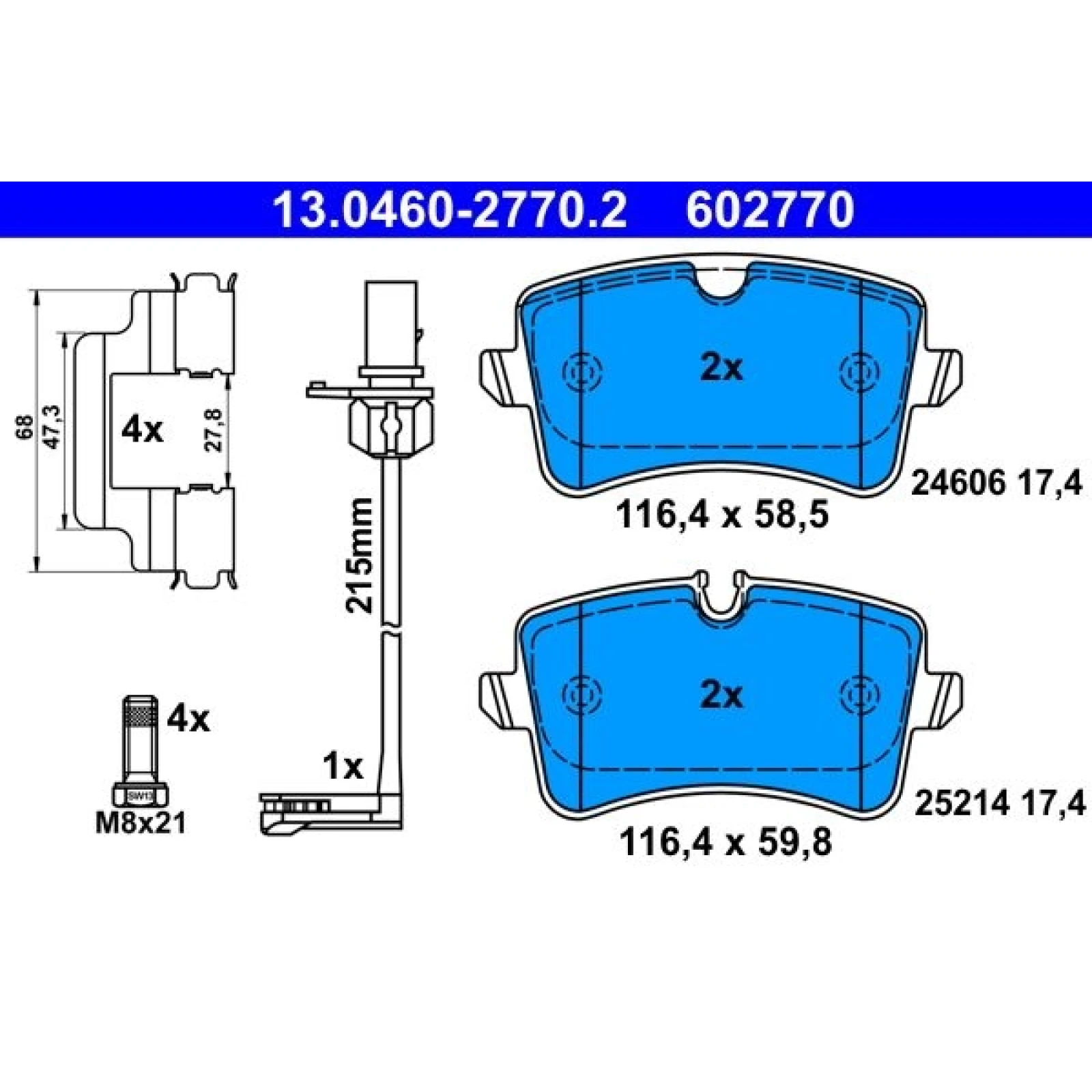 Bremsbelagsatz Audi T. A4/A5/A6/A7 11 13.0460-2770.2