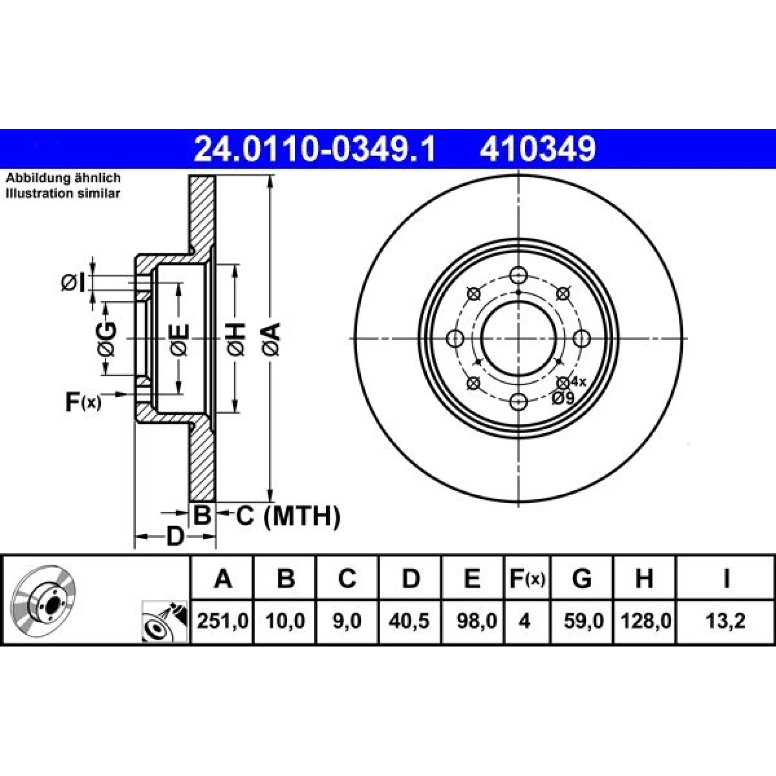 Bremsscheibe Alfa T. Mito 08 24.0110-0349.1