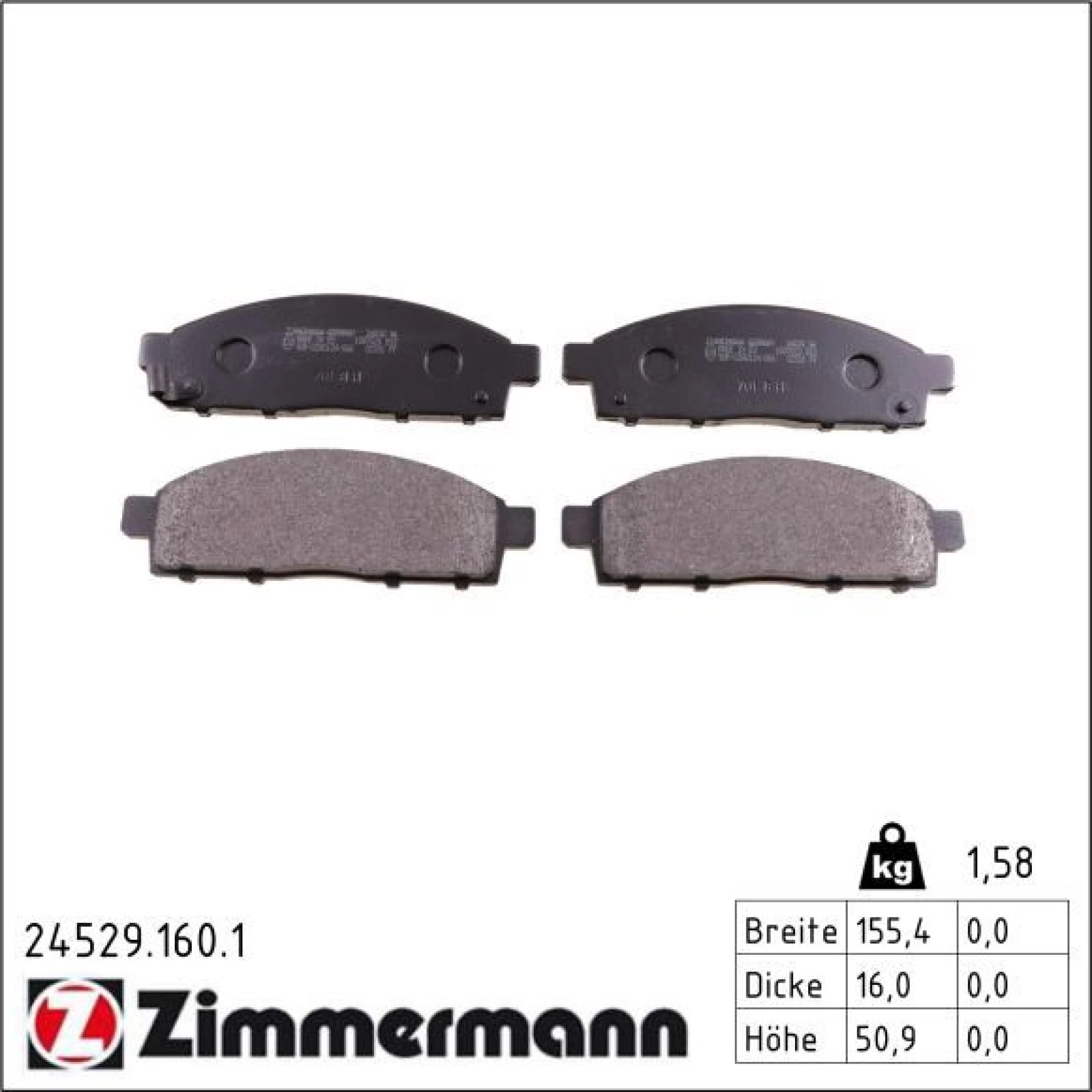 ZIMMERMANN Bremsbeläge 24529.160.1