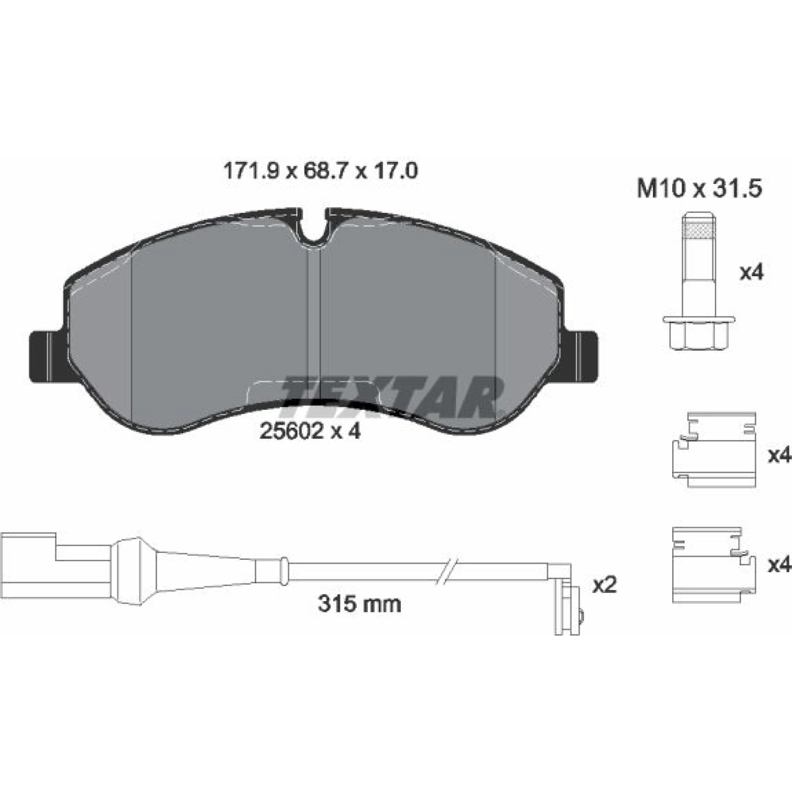 Bremsbelagsatz Ford P. Transit Custom 12-/Transit 14 2560201