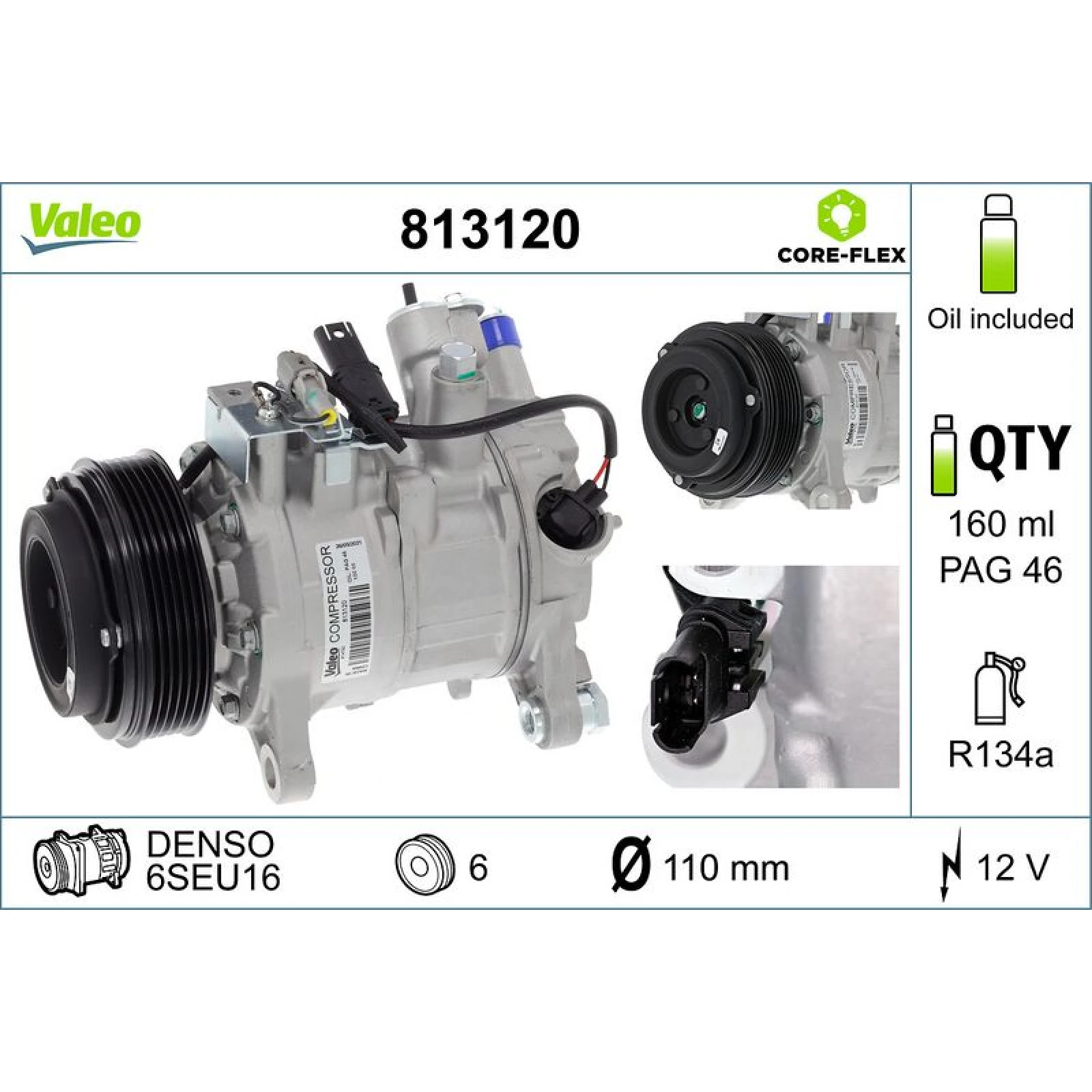 VALEO Kompressor, Klimaanlage 813120