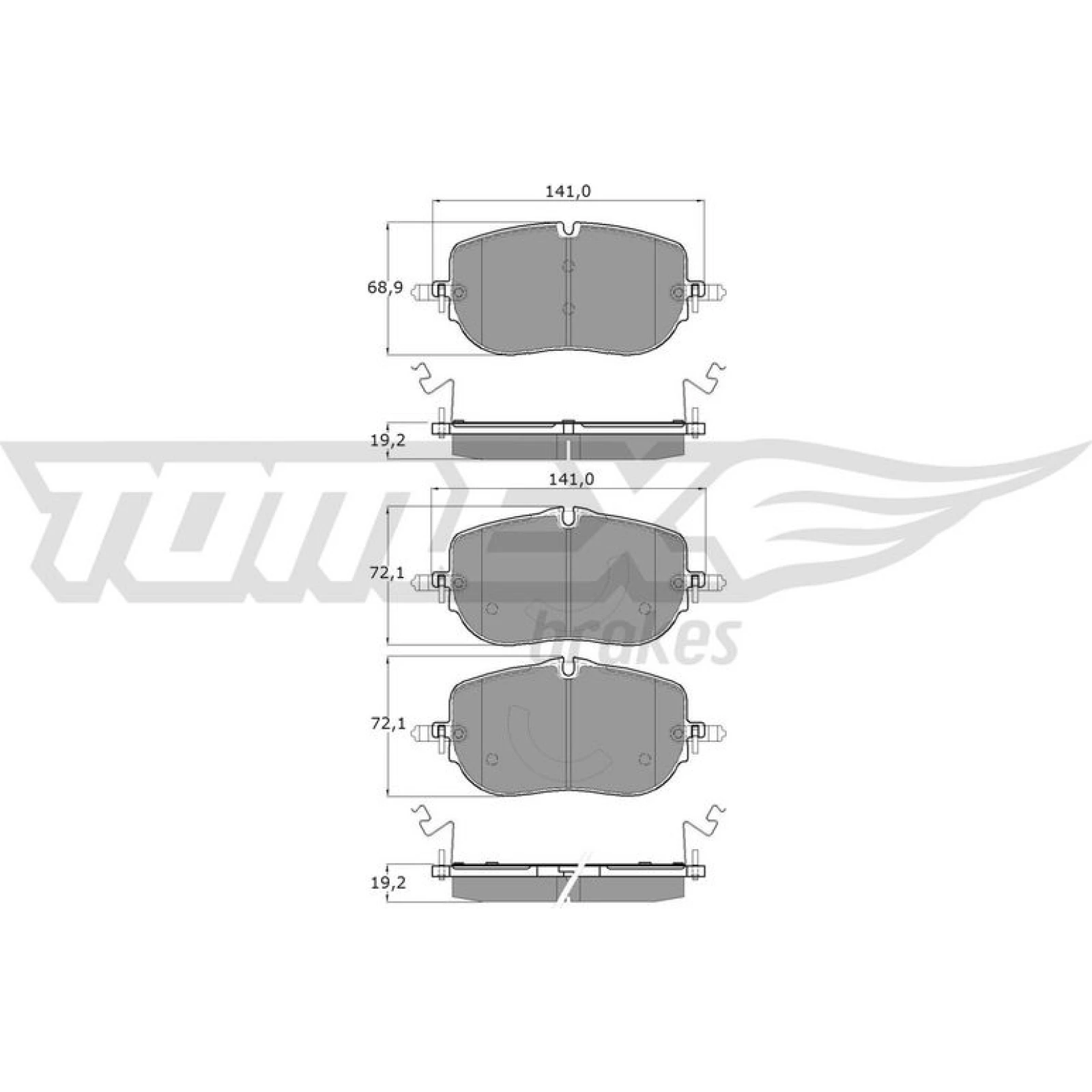 TOMEX brakes Bremsbelagsatz, Scheibenbremse TX 60-52