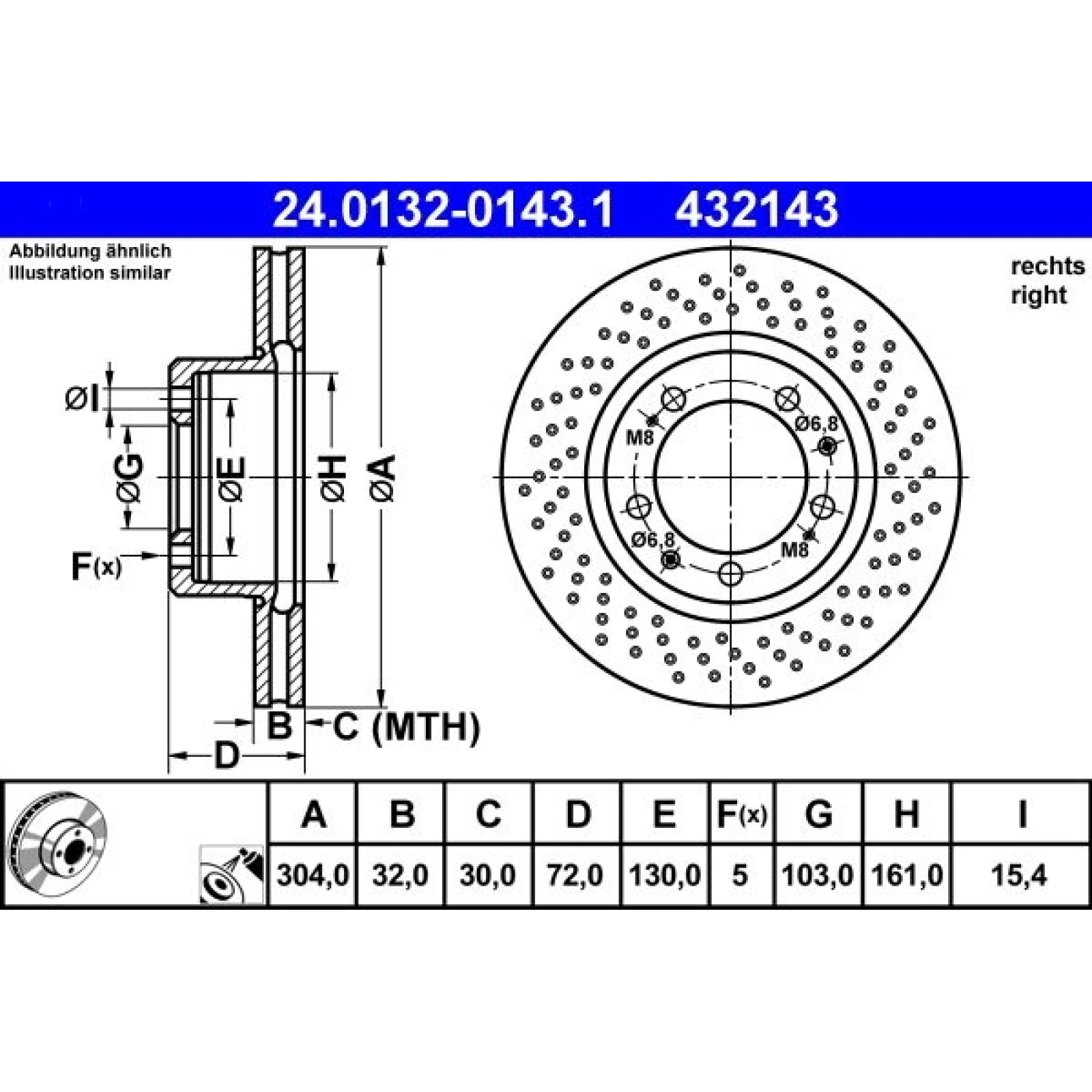 ATE Bremsscheibe 24.0132-0143.1