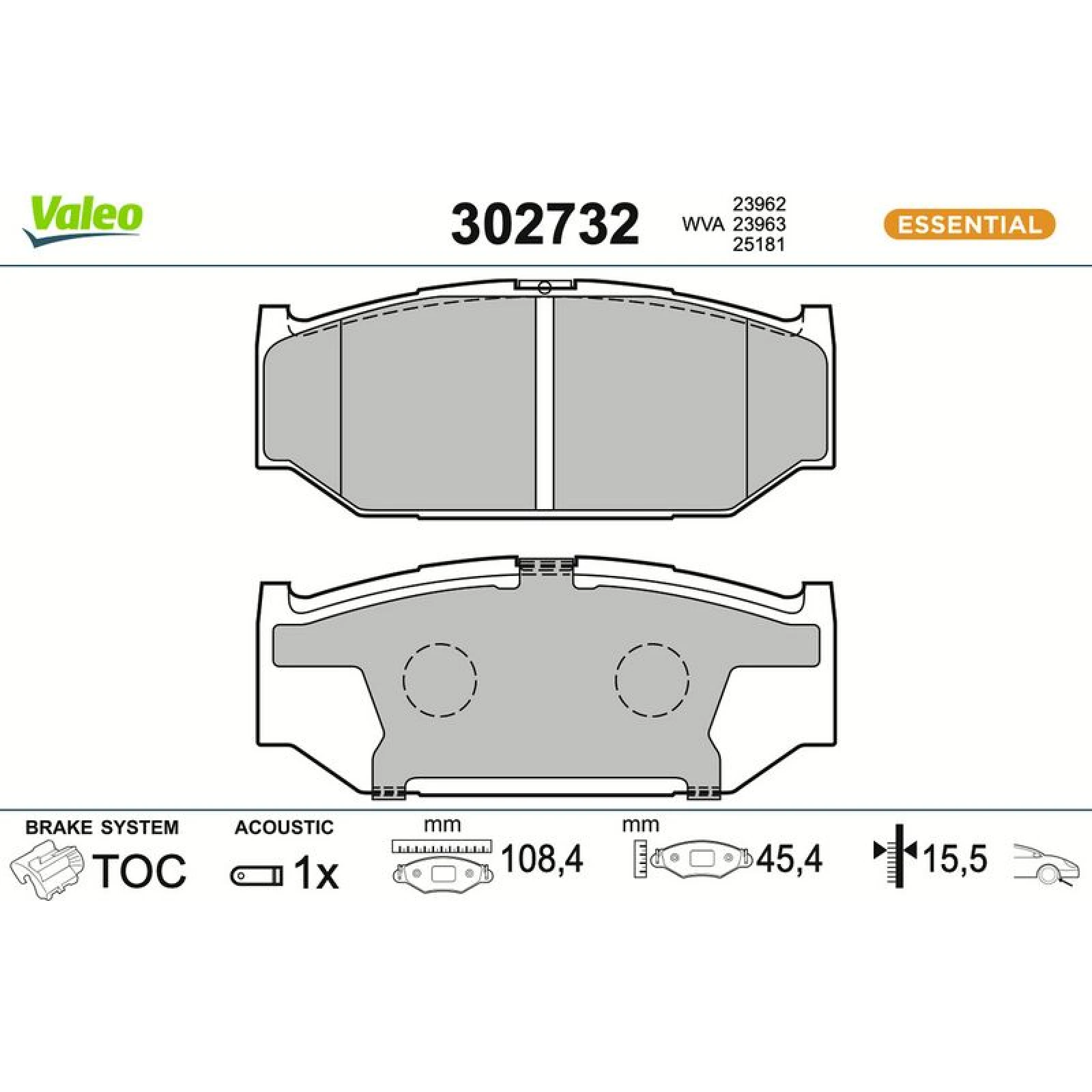 VALEO Bremsbeläge 302732