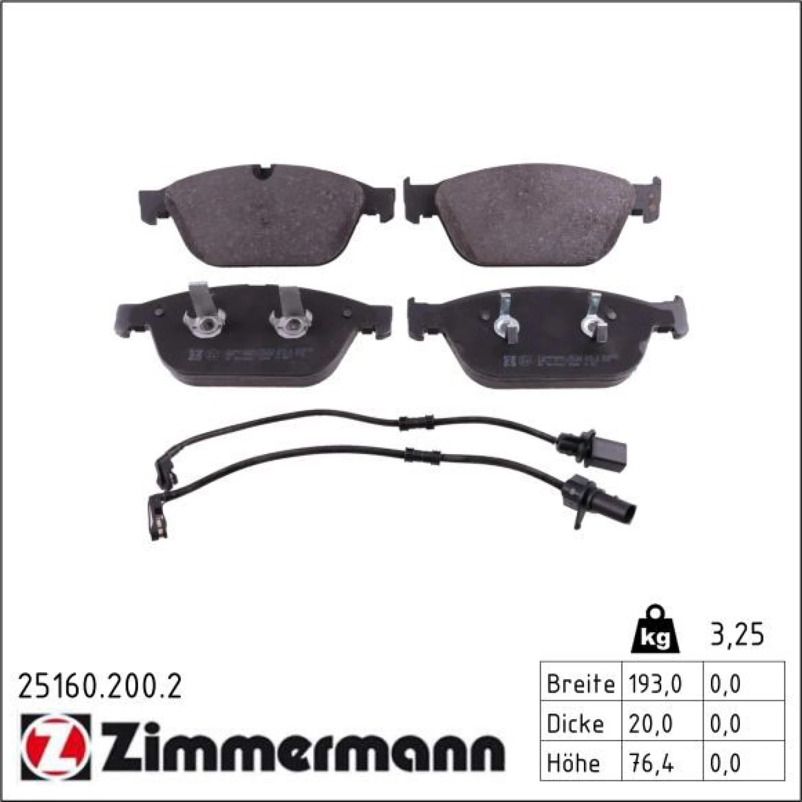 ZIMMERMANN Bremsbeläge 25160.200.2