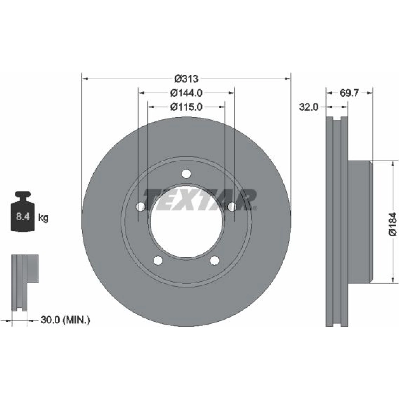 Textar Bremsscheibe 92108103