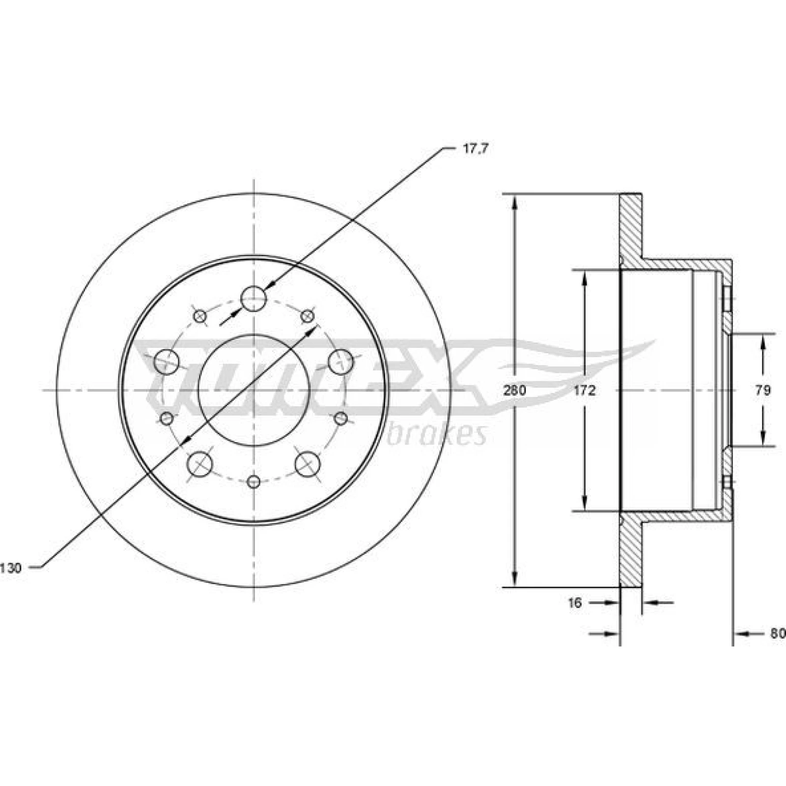 TOMEX brakes Bremsscheibe TX 71-38