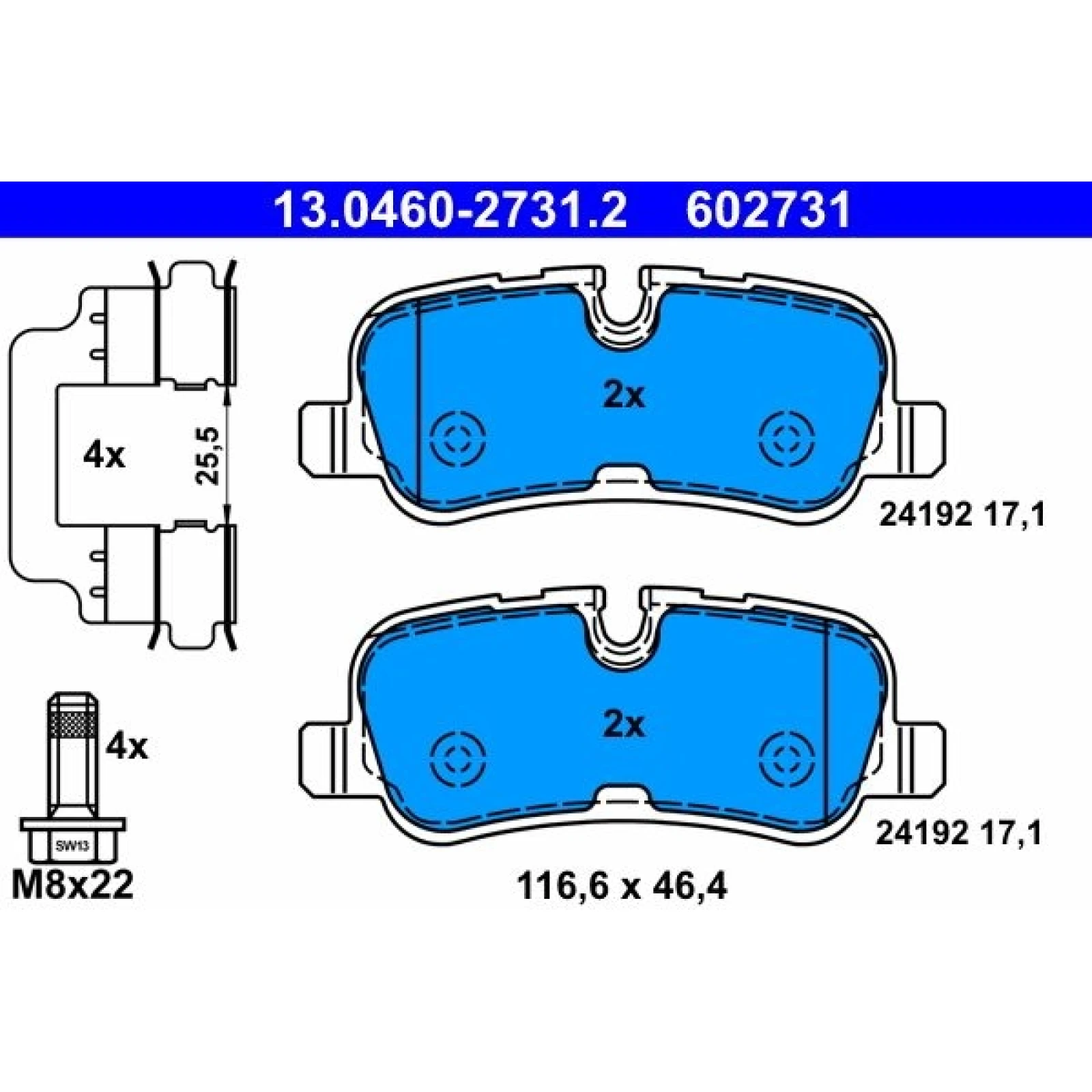 Bremsbelagsatz Land Rover T. Discovery/Range Rover 3.0-5.0 4X4 09 13.0460-2731.2
