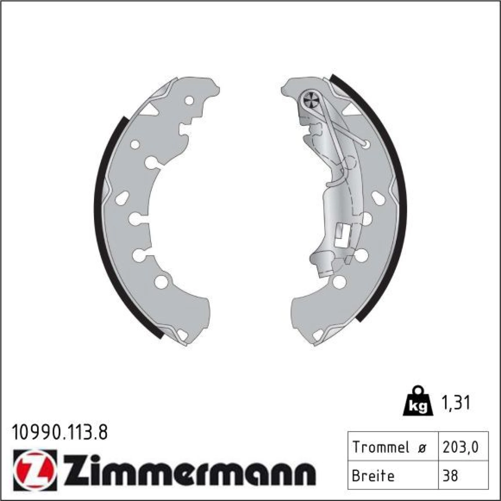 ZIMMERMANN Bremsbacken 10990.113.8