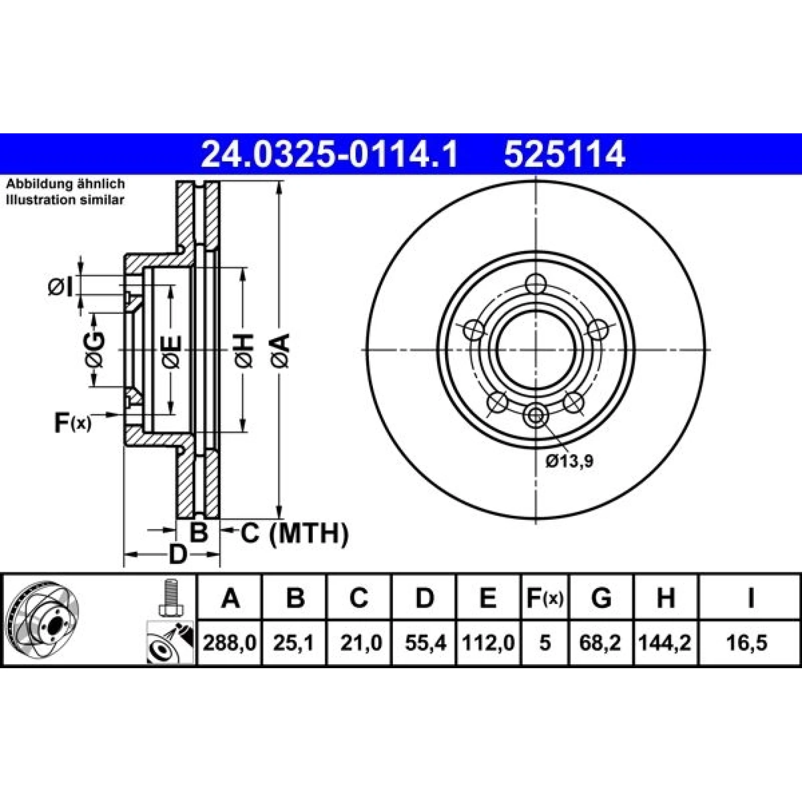 Bremsscheibe Vw P. Sharan 1.8-2.8 95-10 Power Disc 24.0325-0114.1