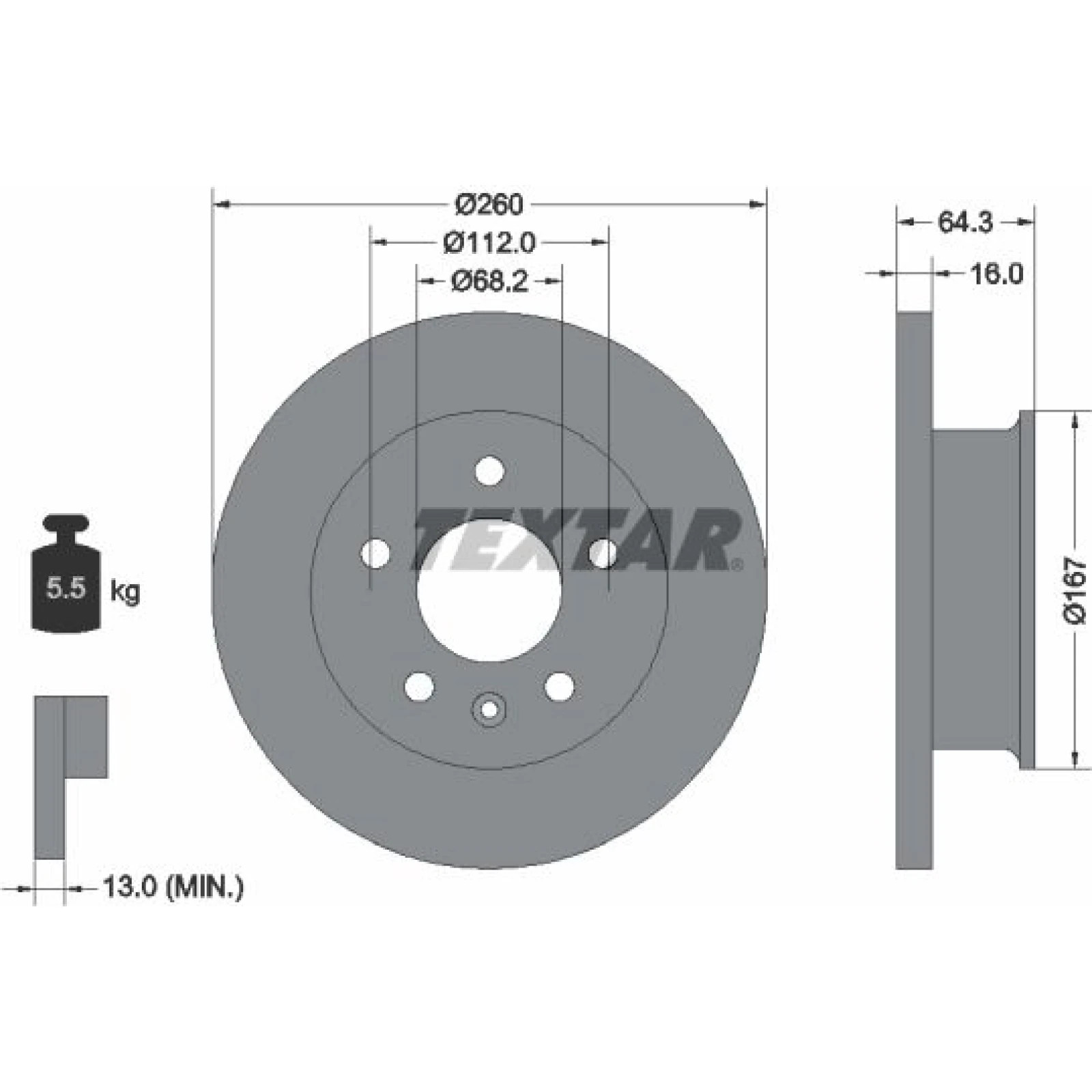 Bremsscheibe Vw P. T4 1.8/1 92055900