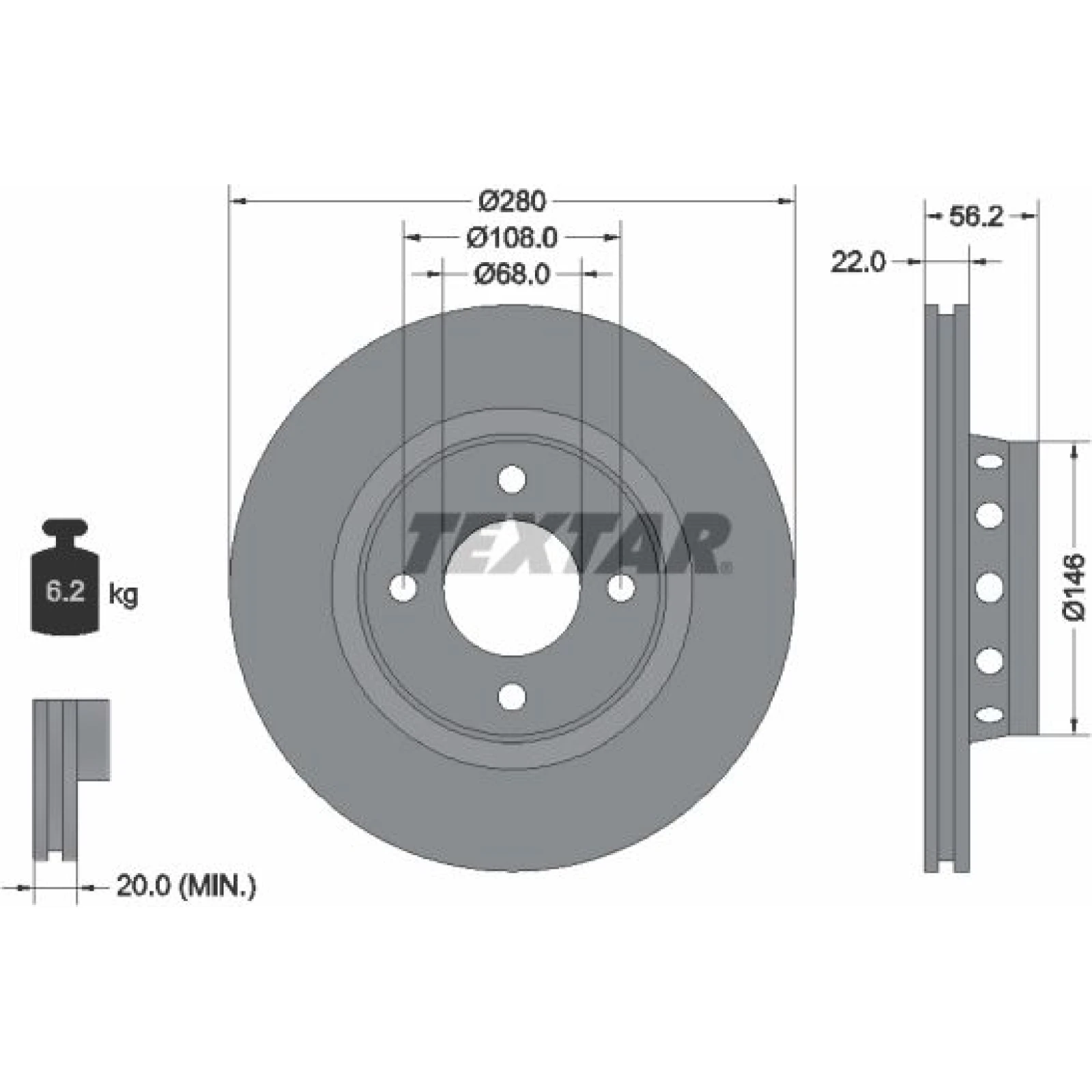 Bremsscheibe Vw P. A80 1.6 92060600
