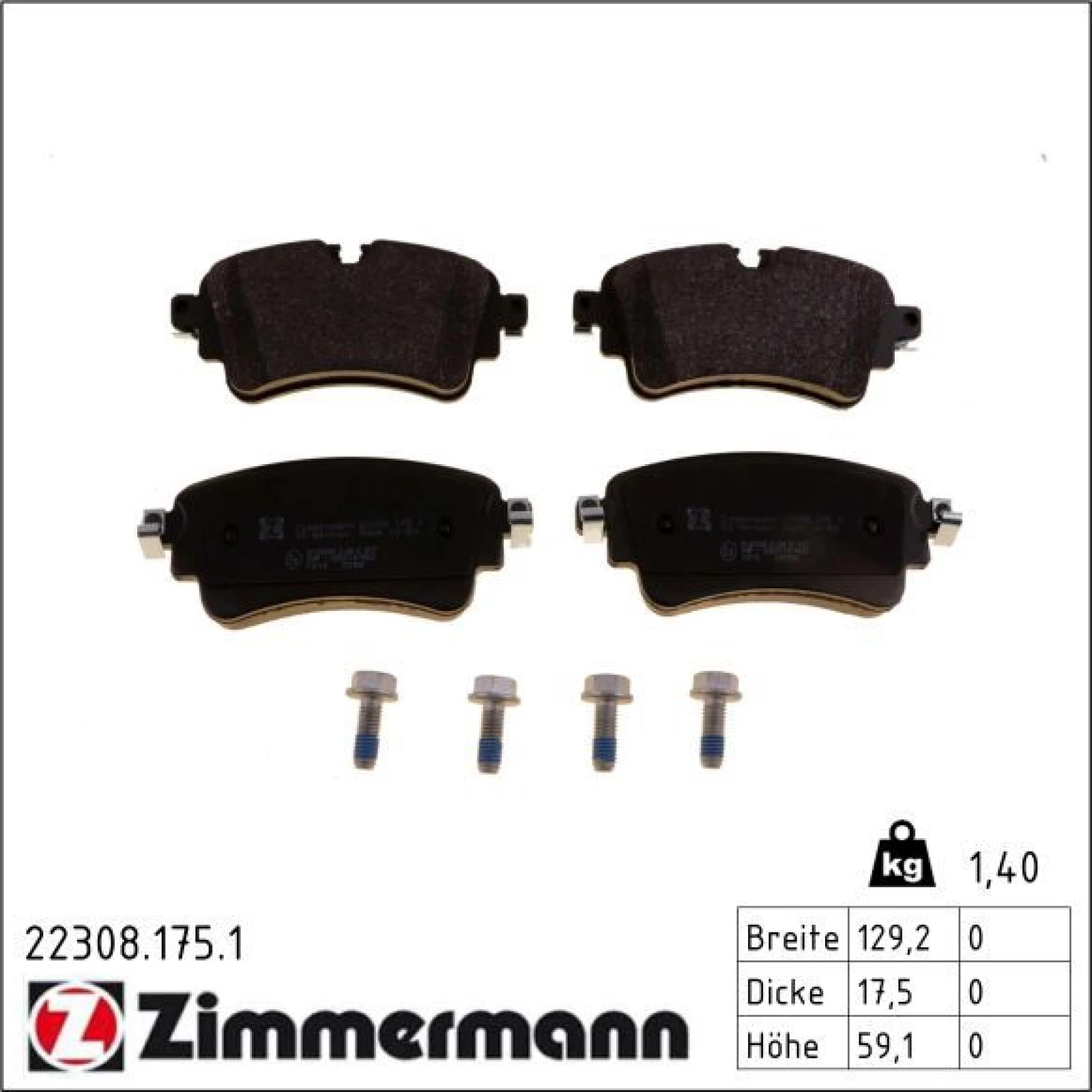 ZIMMERMANN Bremsbeläge 22308.175.1