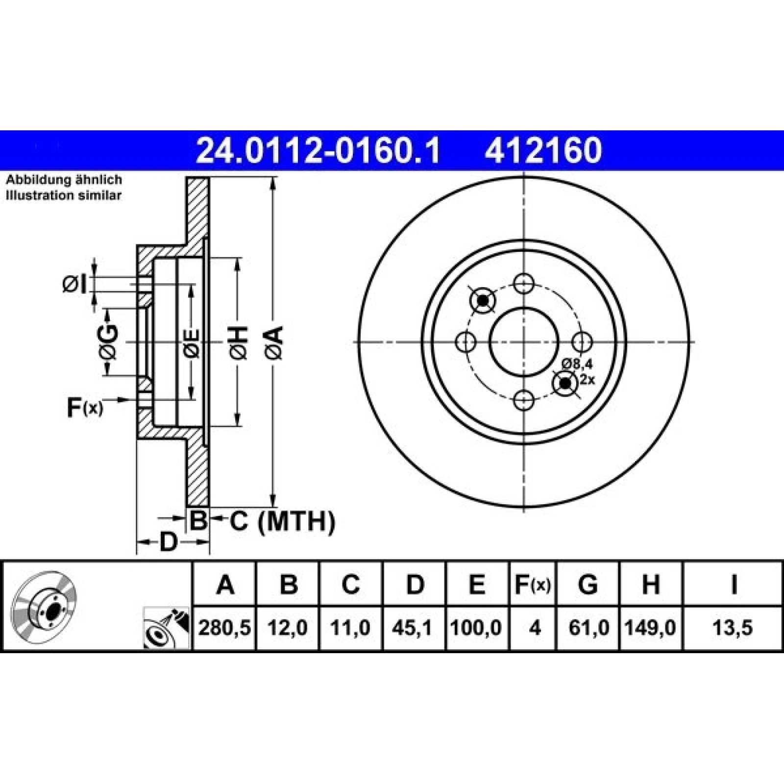 Bremsscheibe 24.0112-0160.1