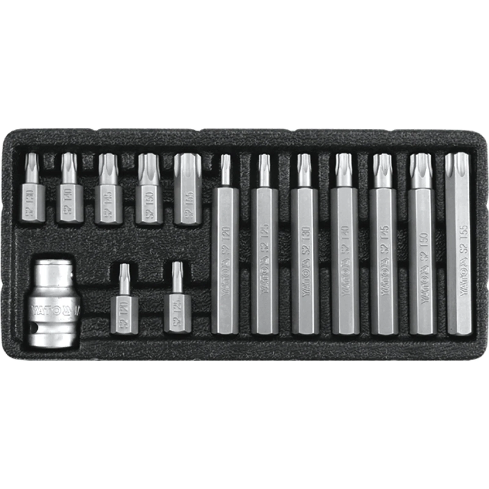 YATO YT-0417 Bitsatz TORX Security T20-T55 15Tlg. Metallkasten