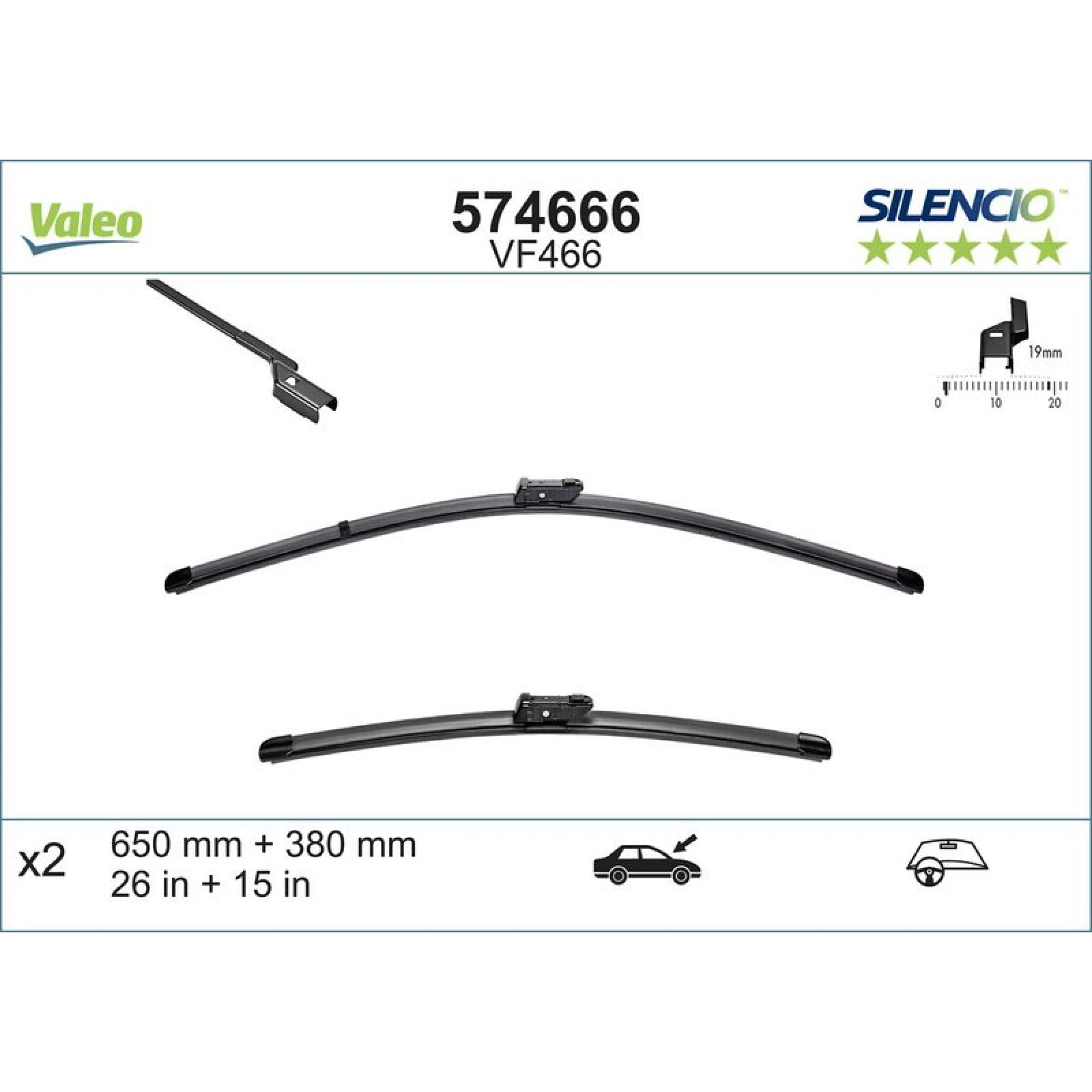 VM466 VALEO Silencio X.TRM Wischer 574666