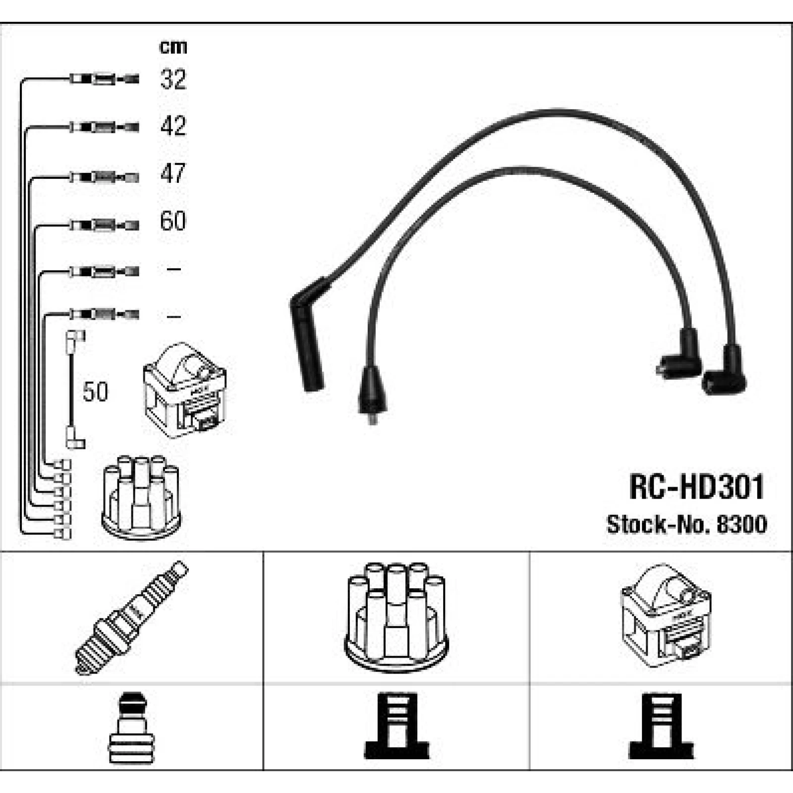RC-HD301 NGK - Zündkabelsatz 8300