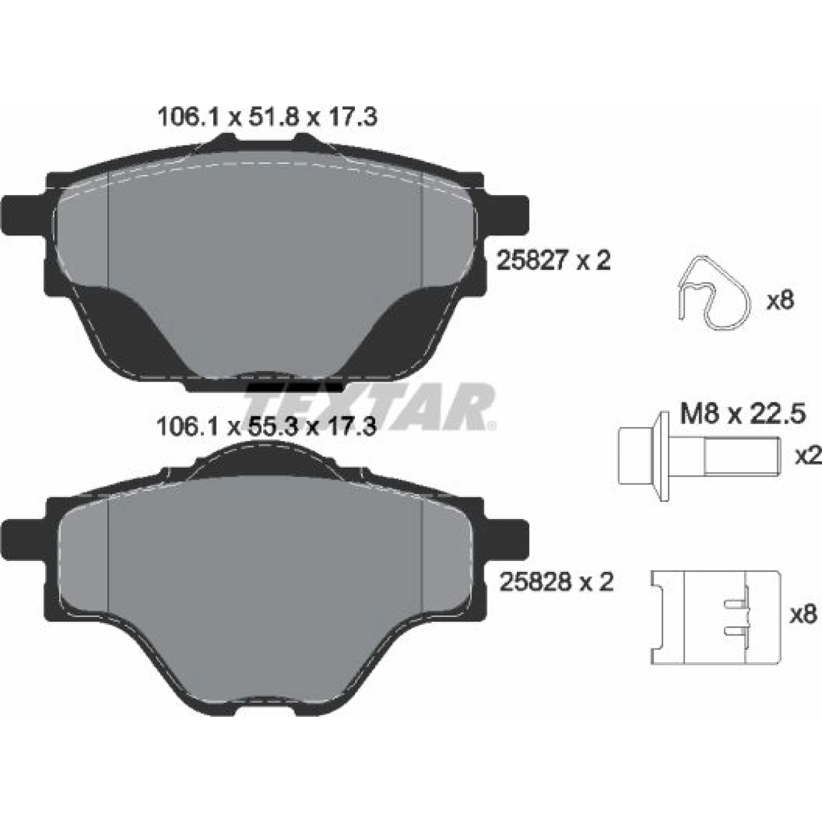 Textar Bremsbelagsatz 2582701 – für 290 mm Bremsscheiben