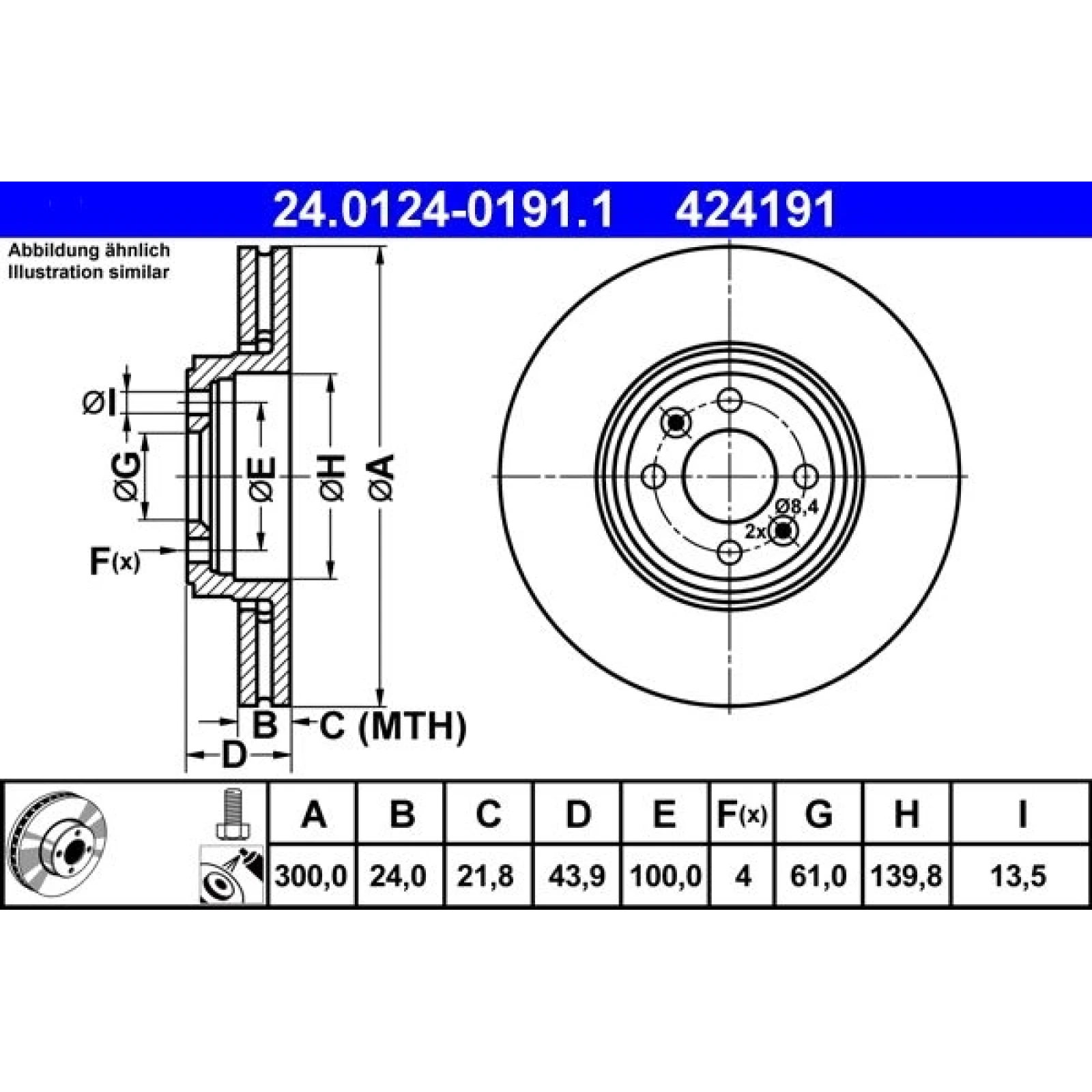 Bremsscheibe Renault P. Scenic 1.6-2.0 03 24.0124-0191.1