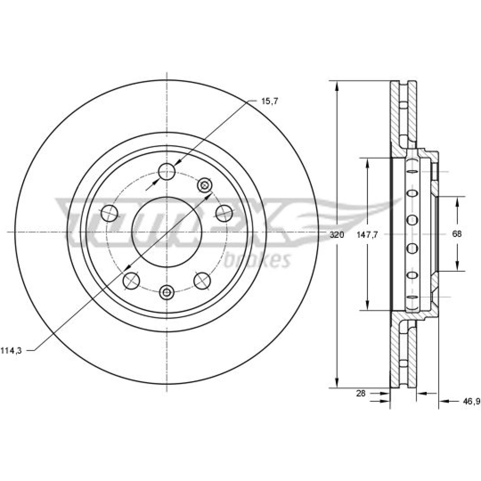 Tomex Brakes Bremsscheibe TX 73-53
