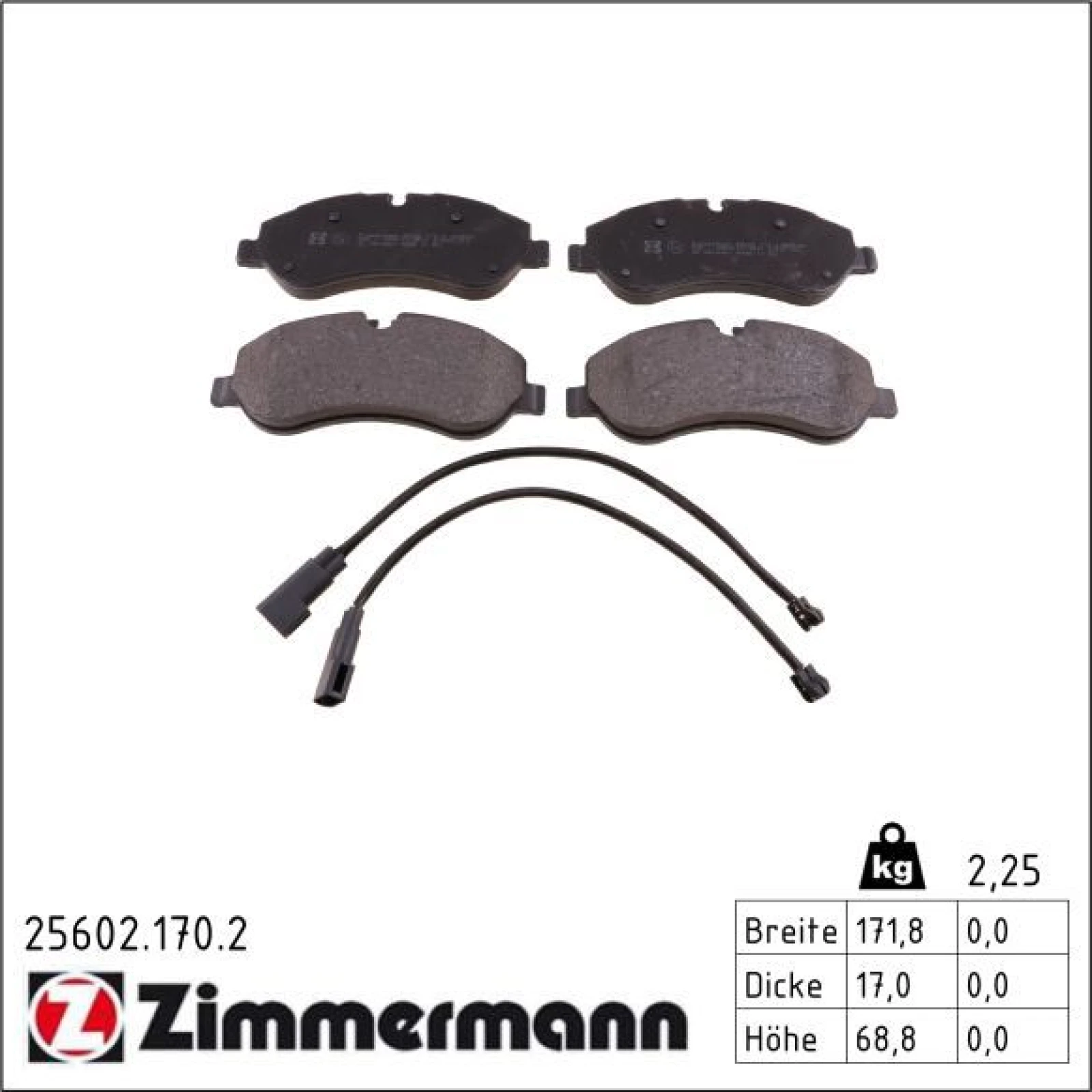 ZIMMERMANN Bremsbeläge 25602.170.2
