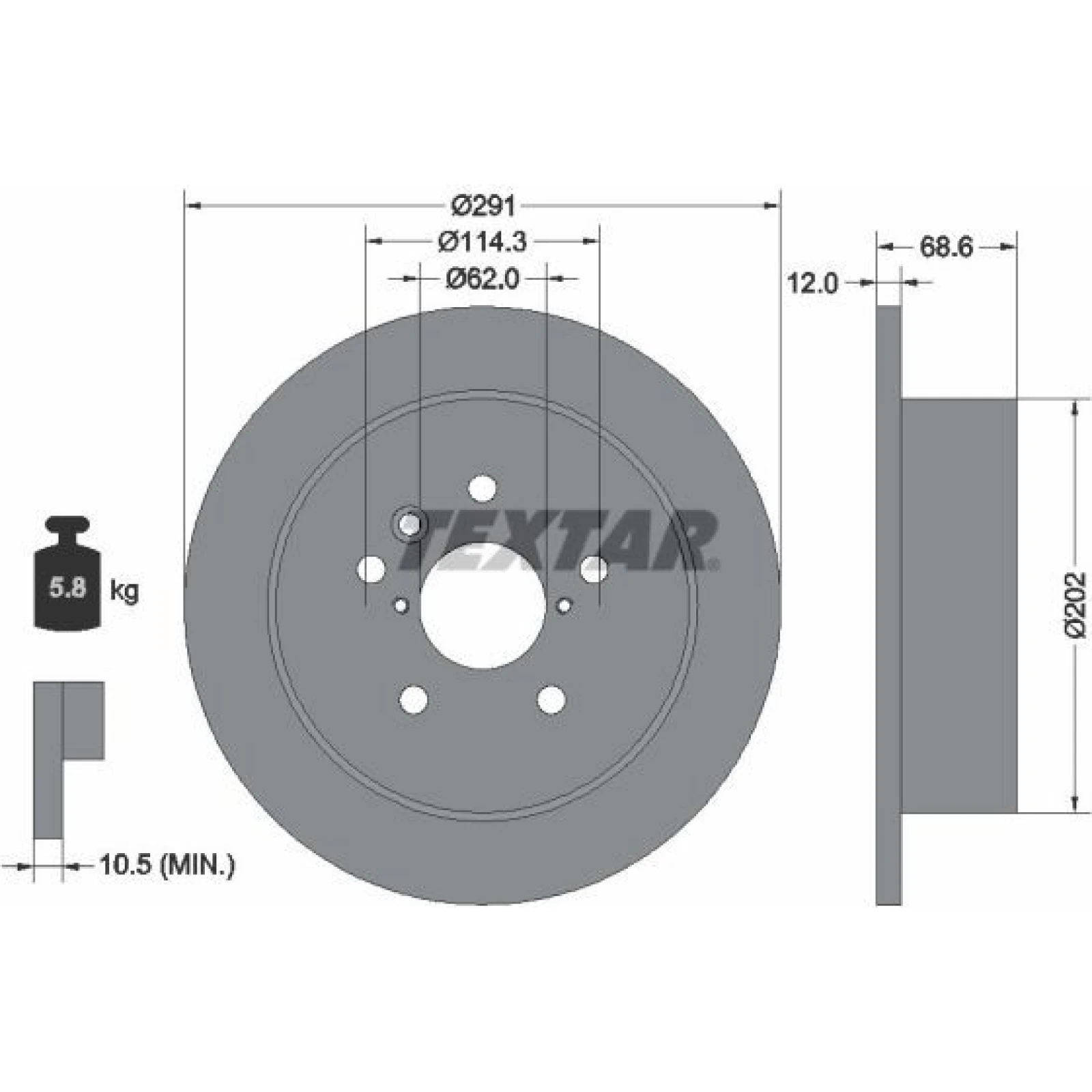 Bremsscheibe Toyota T. Avensis Verso 01-/Previa 92144203