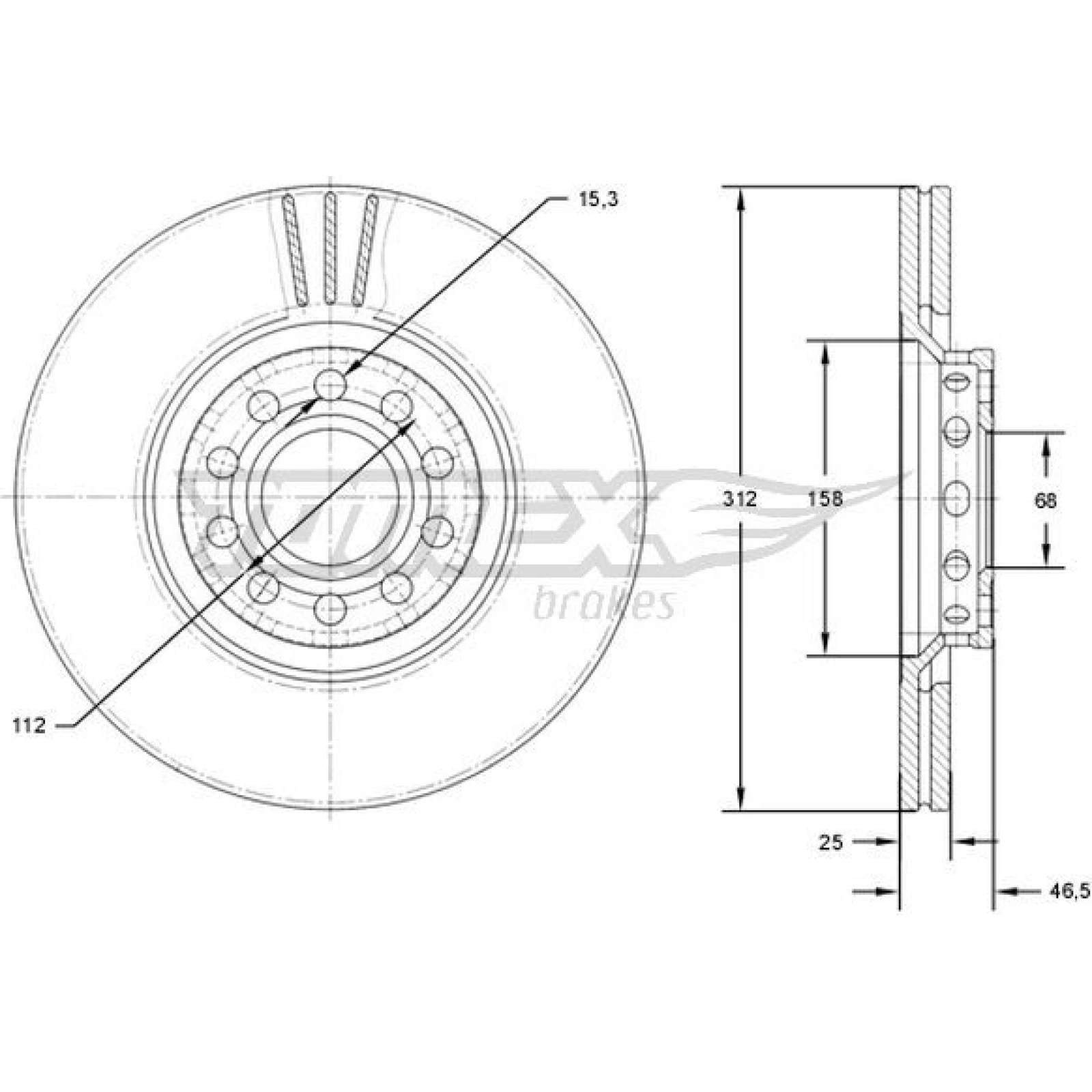 TOMEX brakes Bremsscheibe TX 71-97