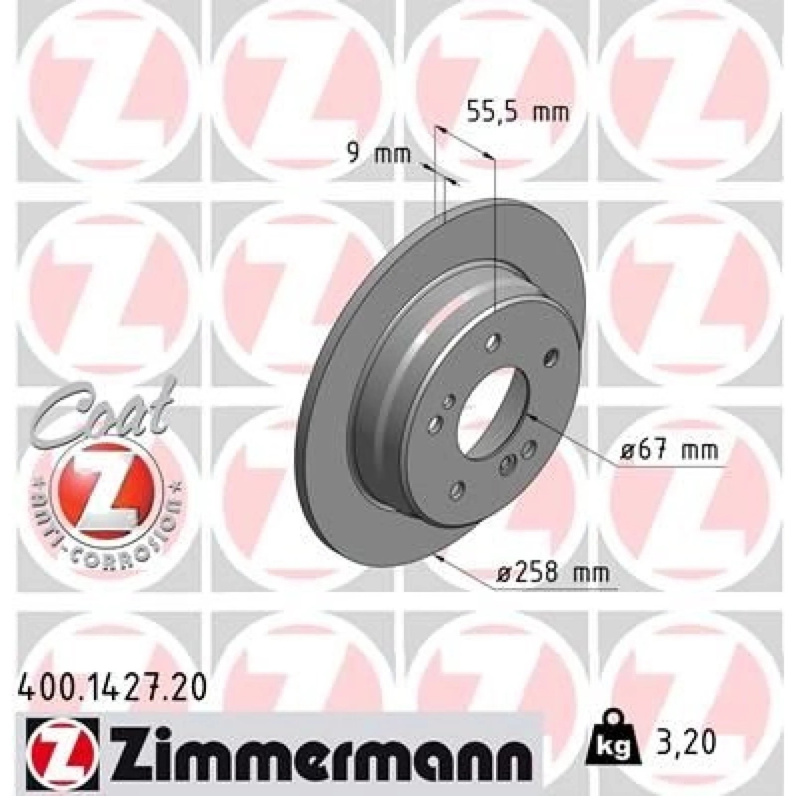 ZIMMERMANN Bremsscheibe 400.1427.20