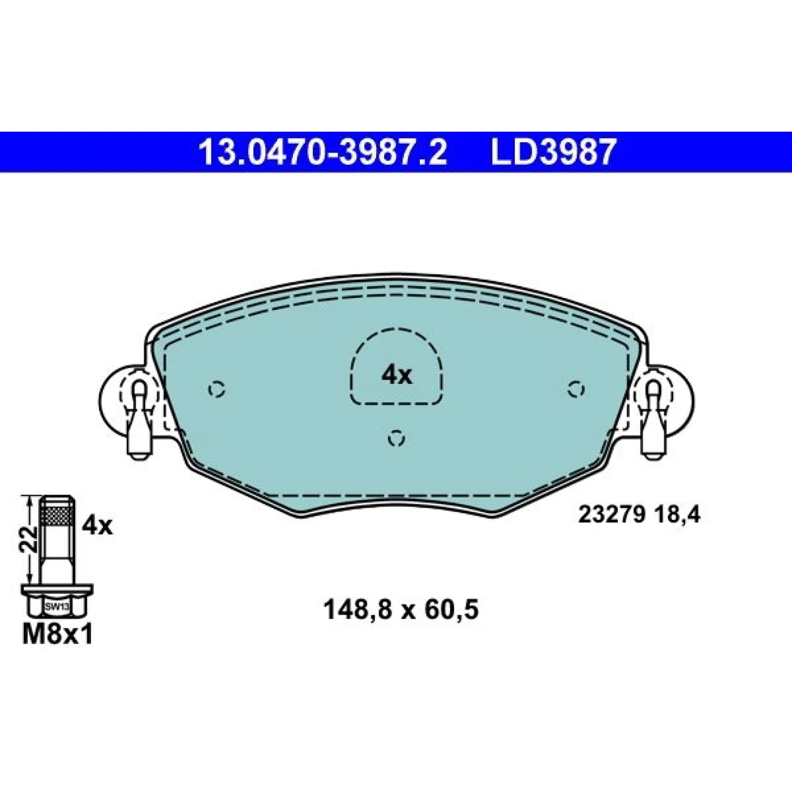 Bremsbelagsatz Ford P. Mondeo 1.8-3.0 00-07 Keramik 13.0470-3987.2