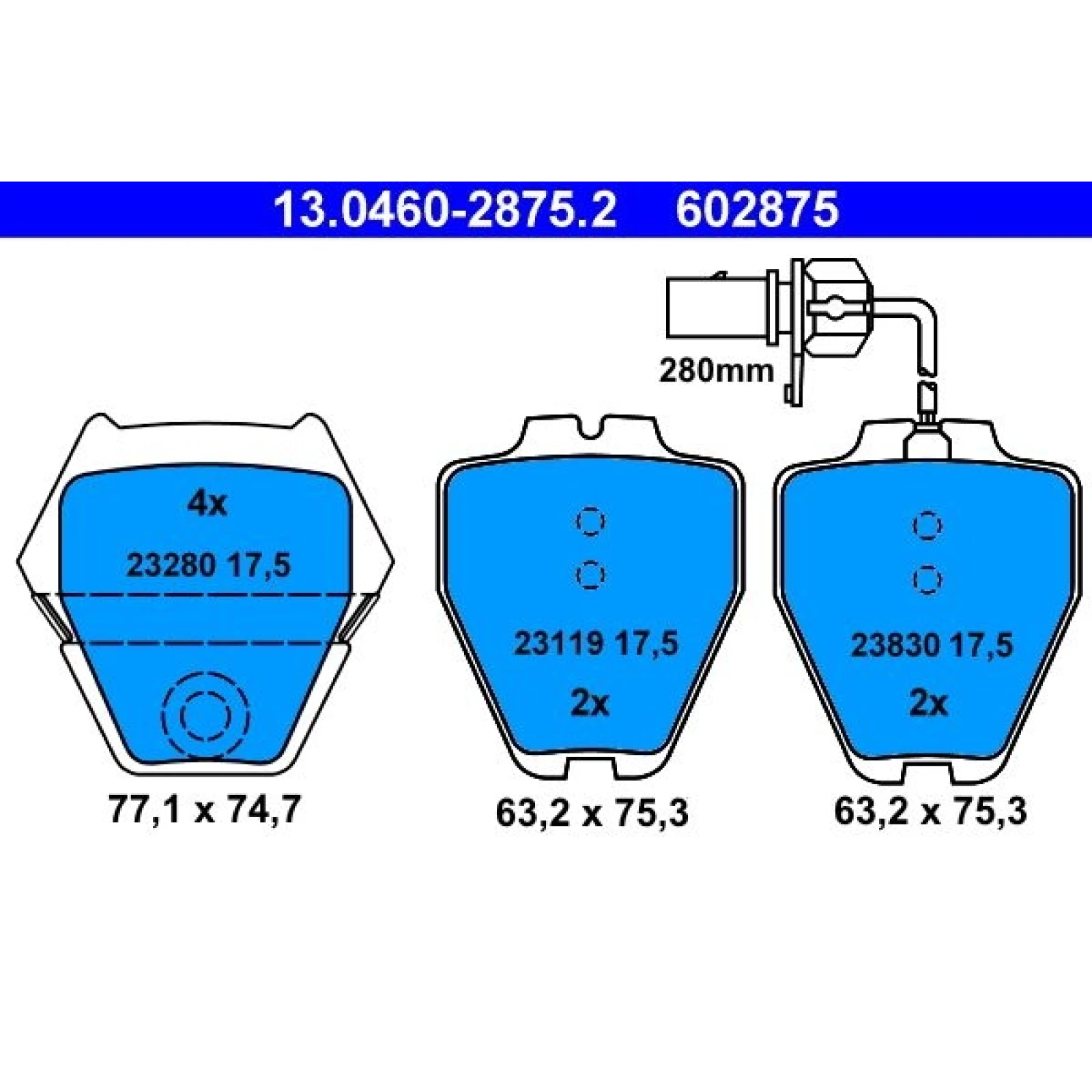 Bremsbelagsatz Audi S. A4/A6/Allroad 2,7-4,2 97-05 13.0460-2875.2