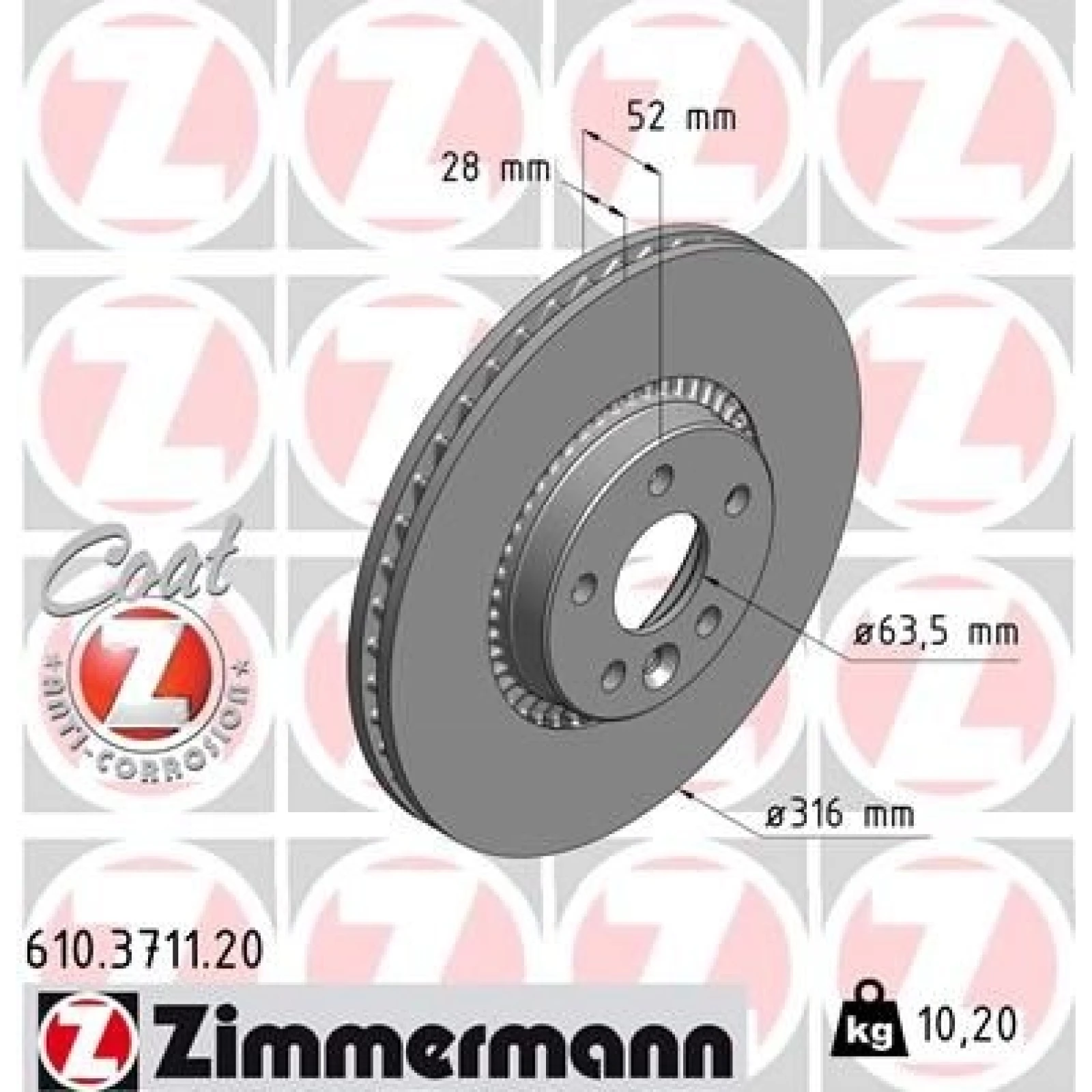 ZIMMERMANN Bremsscheibe 610.3711.20
