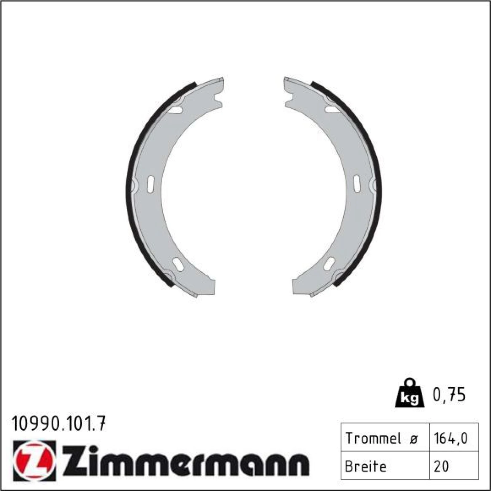 ZIMMERMANN Bremsbacken 10990.101.7