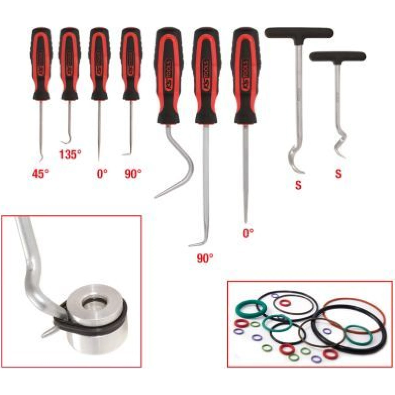 KS TOOLS Master-Hakenwerkzeug-Set, 9-teilig 550.1070