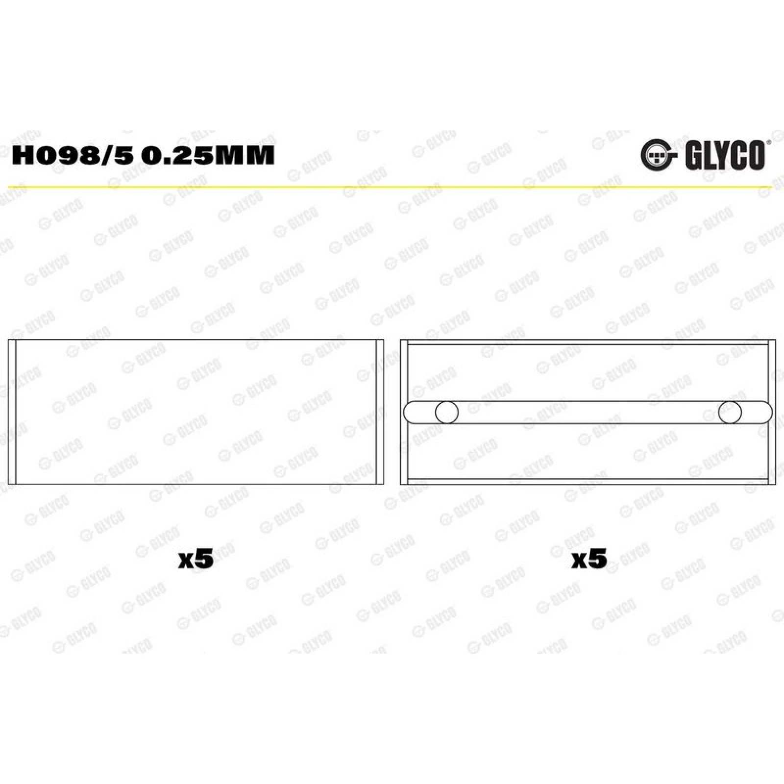 H098/5 0.25mm GLYCO Kurbelwellenlager H098/5 0.25mm